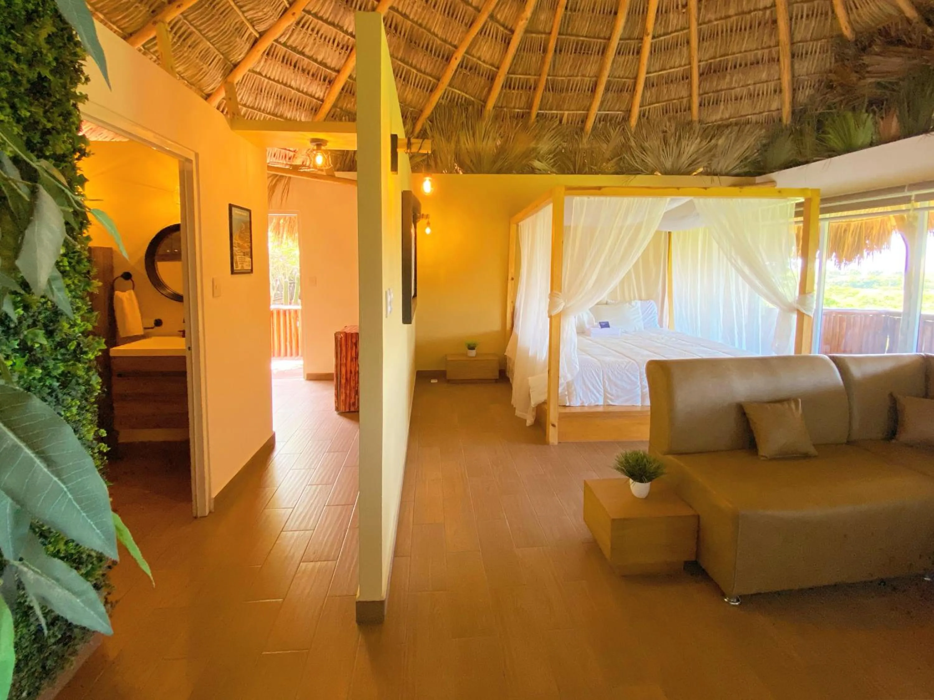 Bed in Palm Valley Cabins