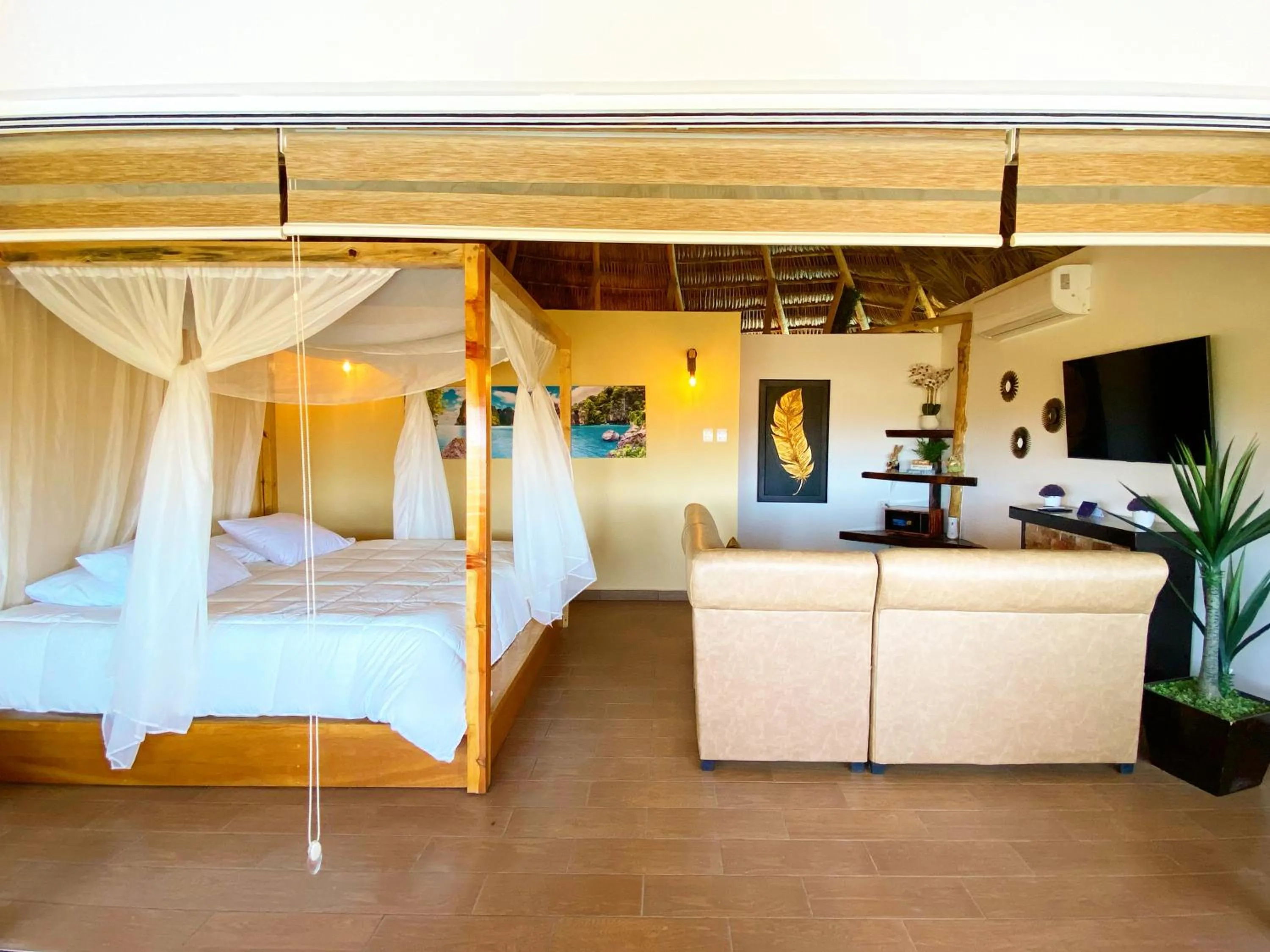Bed in Palm Valley Cabins