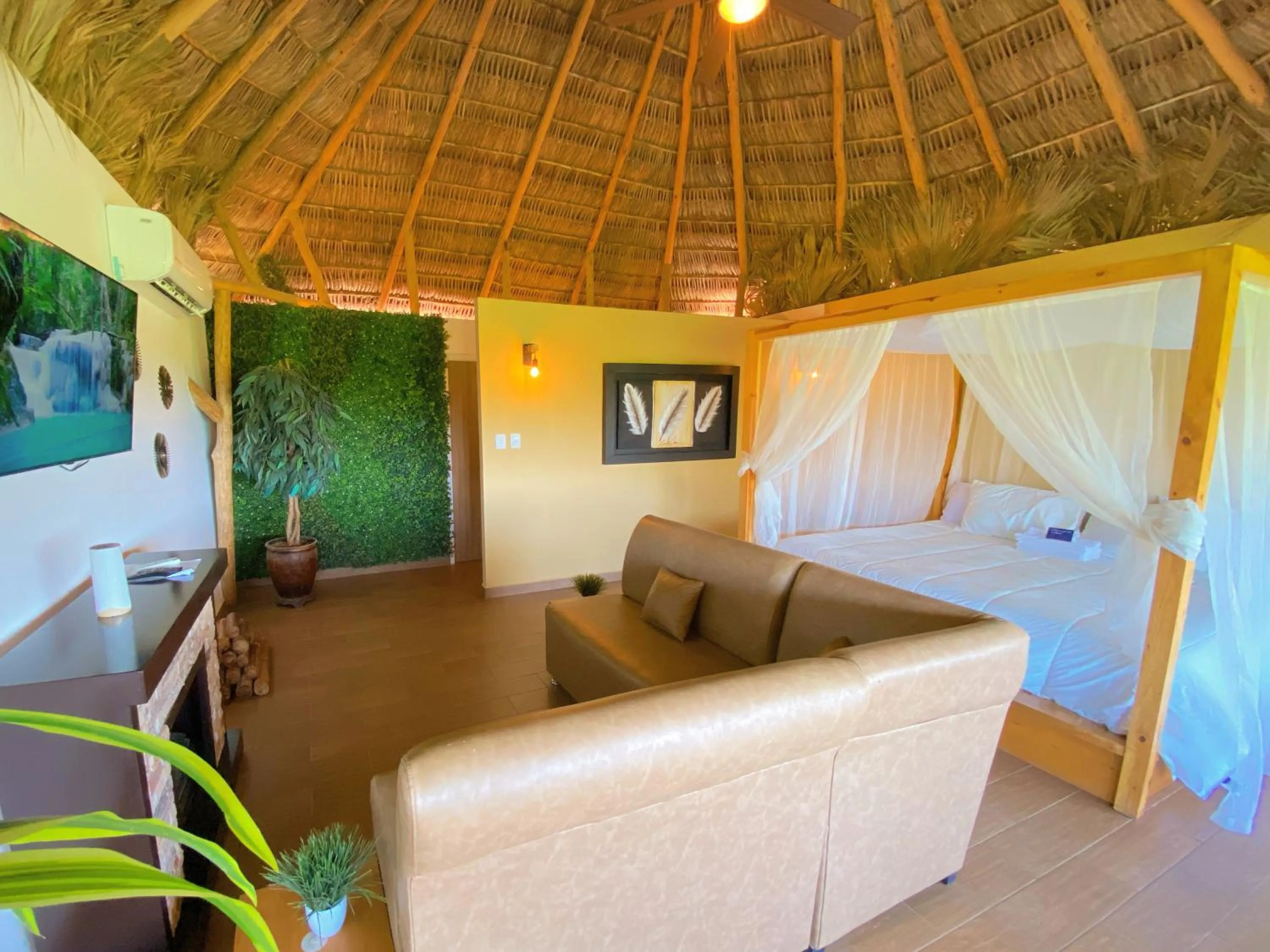 Bed in Palm Valley Cabins