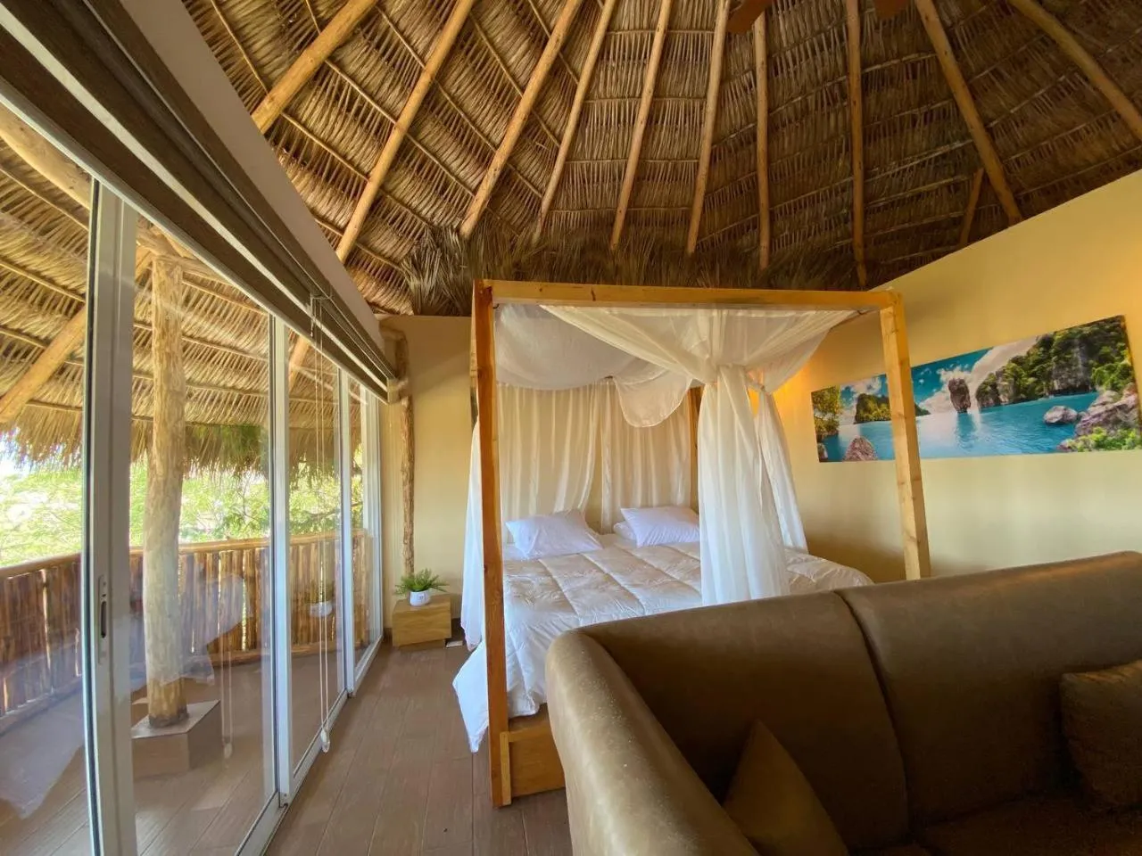 Bed in Palm Valley Cabins