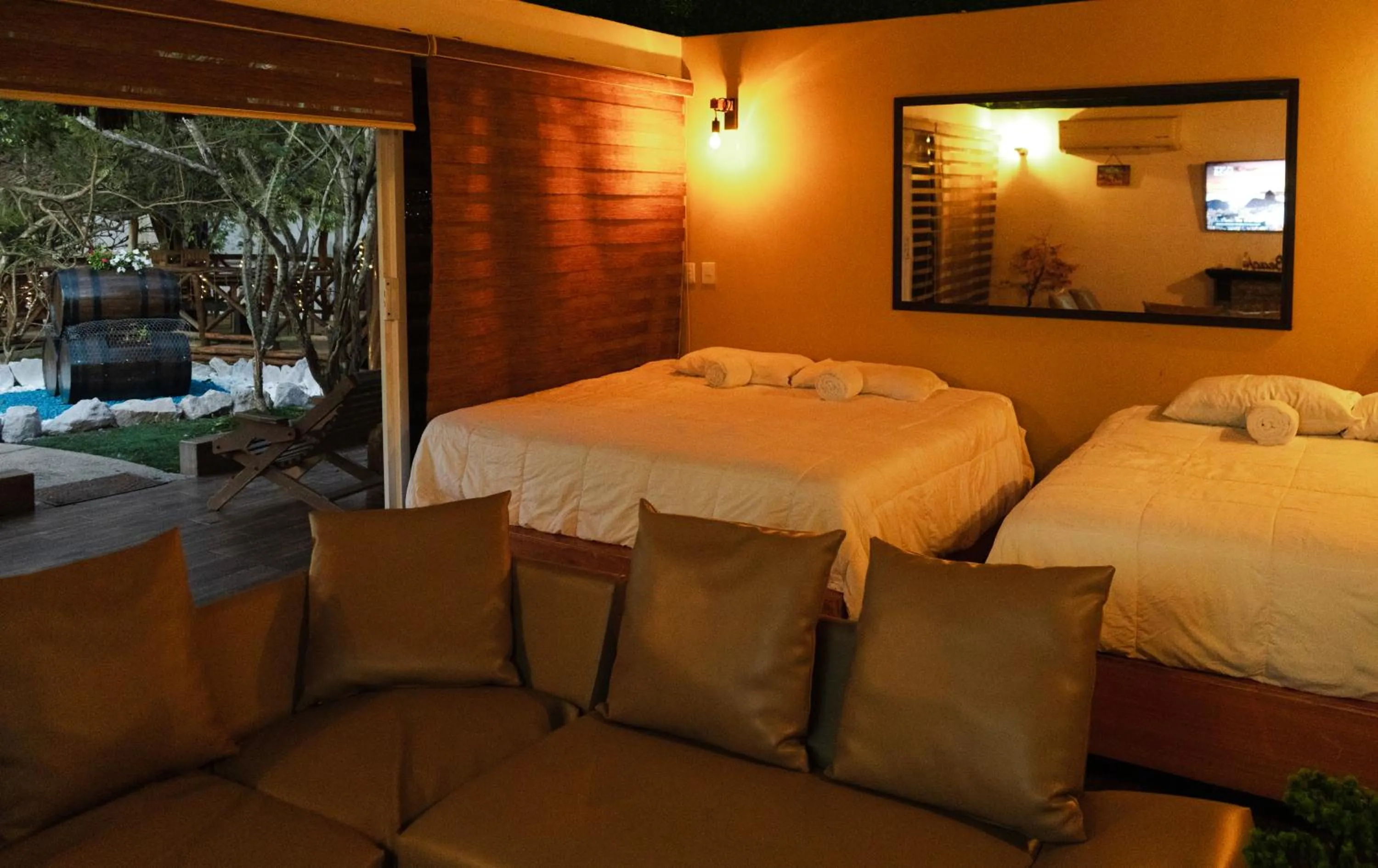 Bed in Palm Valley Cabins