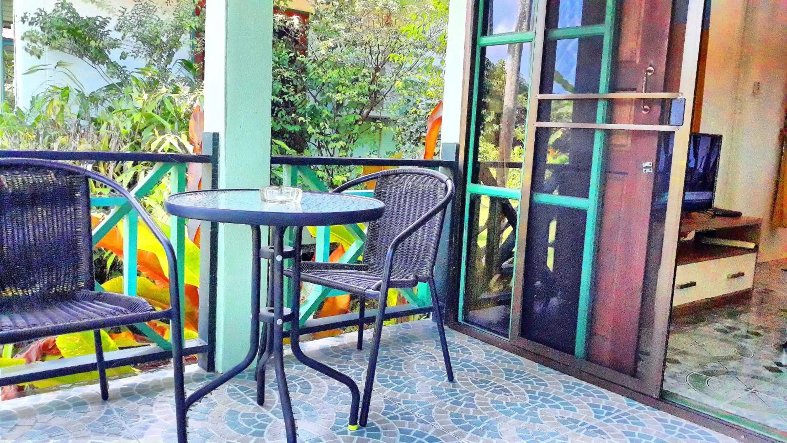 Balcony/Terrace in Swiss Chalet Garden, Pool Resort