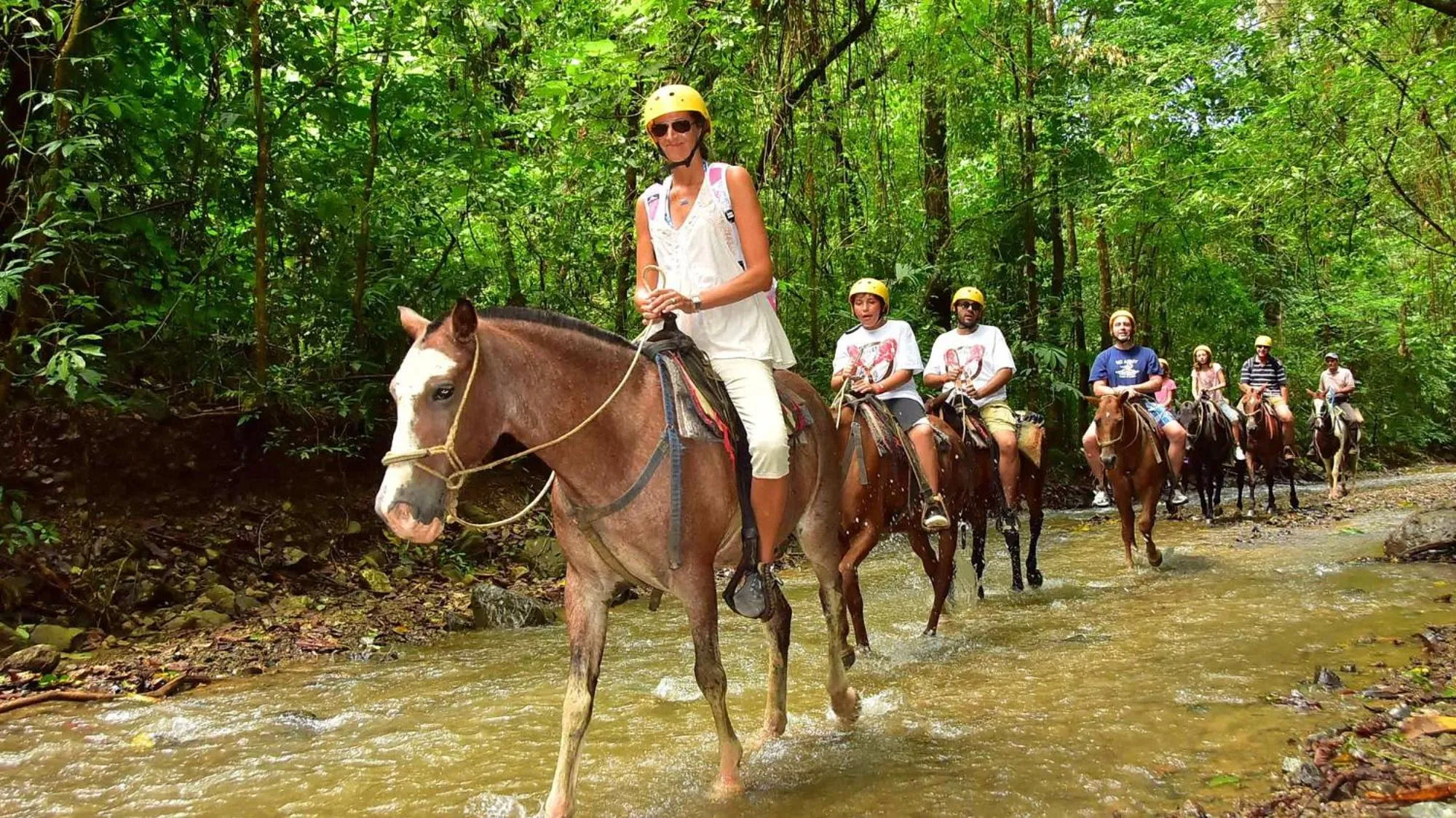 Horse-riding in Swiss Chalet Garden, Pool Resort
