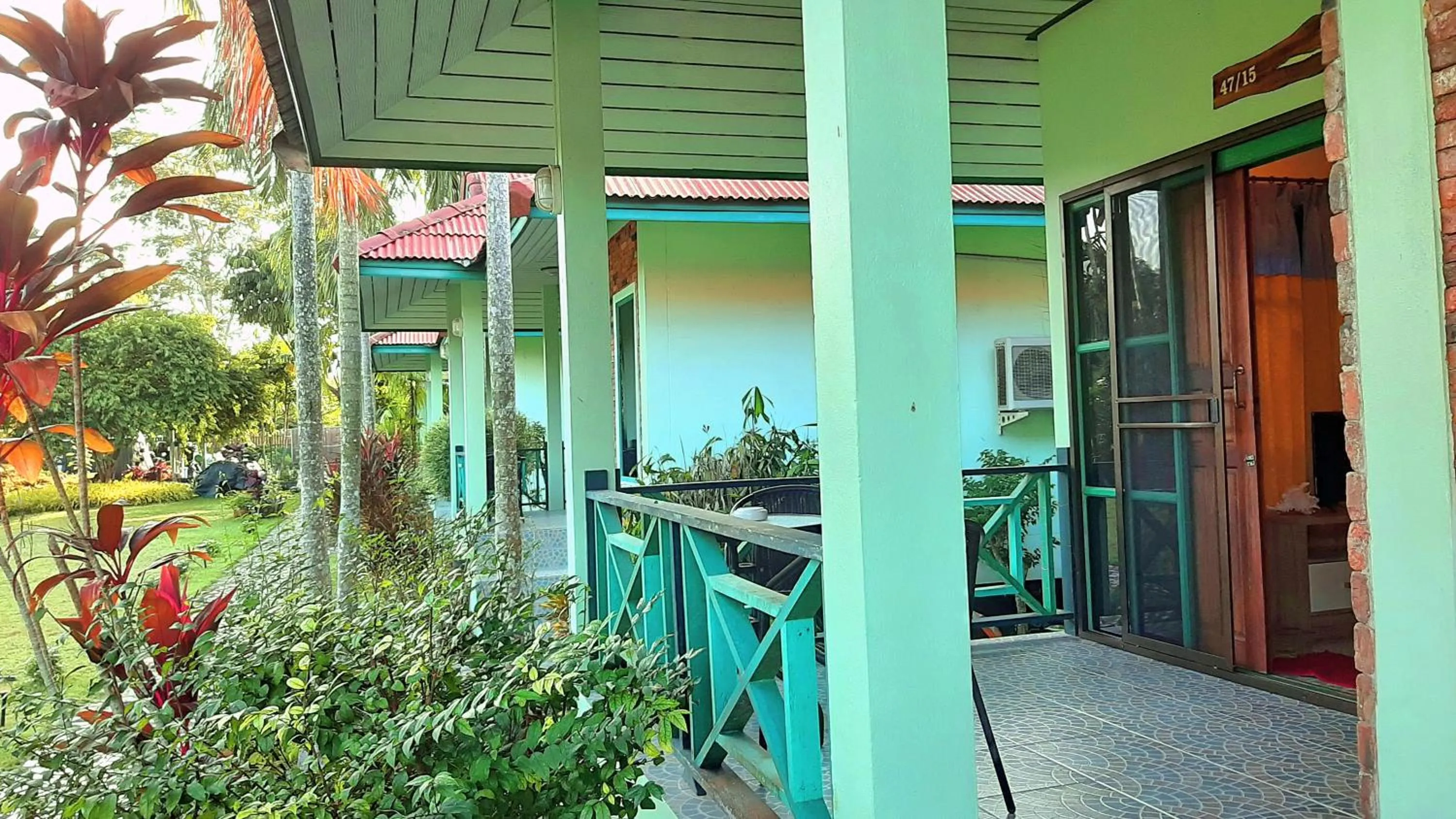 Balcony/Terrace in Swiss Chalet Garden, Pool Resort