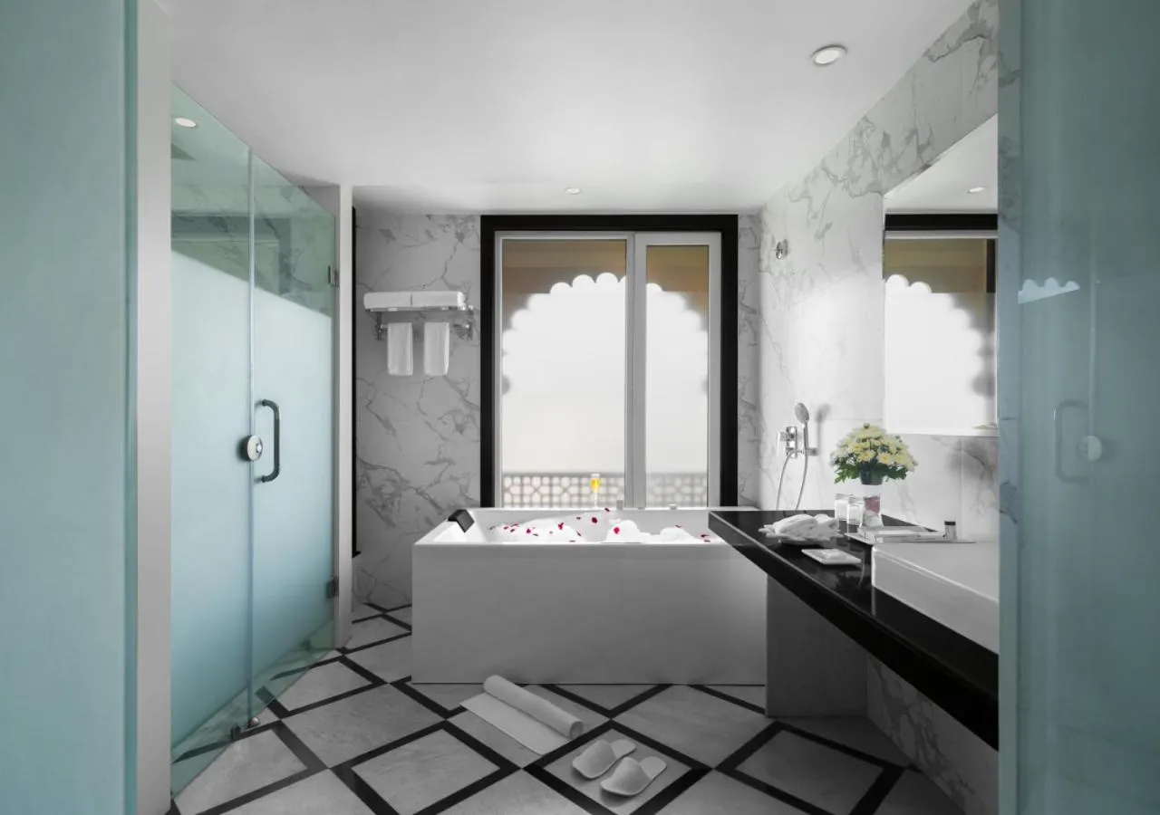 Bathroom in juSTa Ssatva Resort, Udaipur