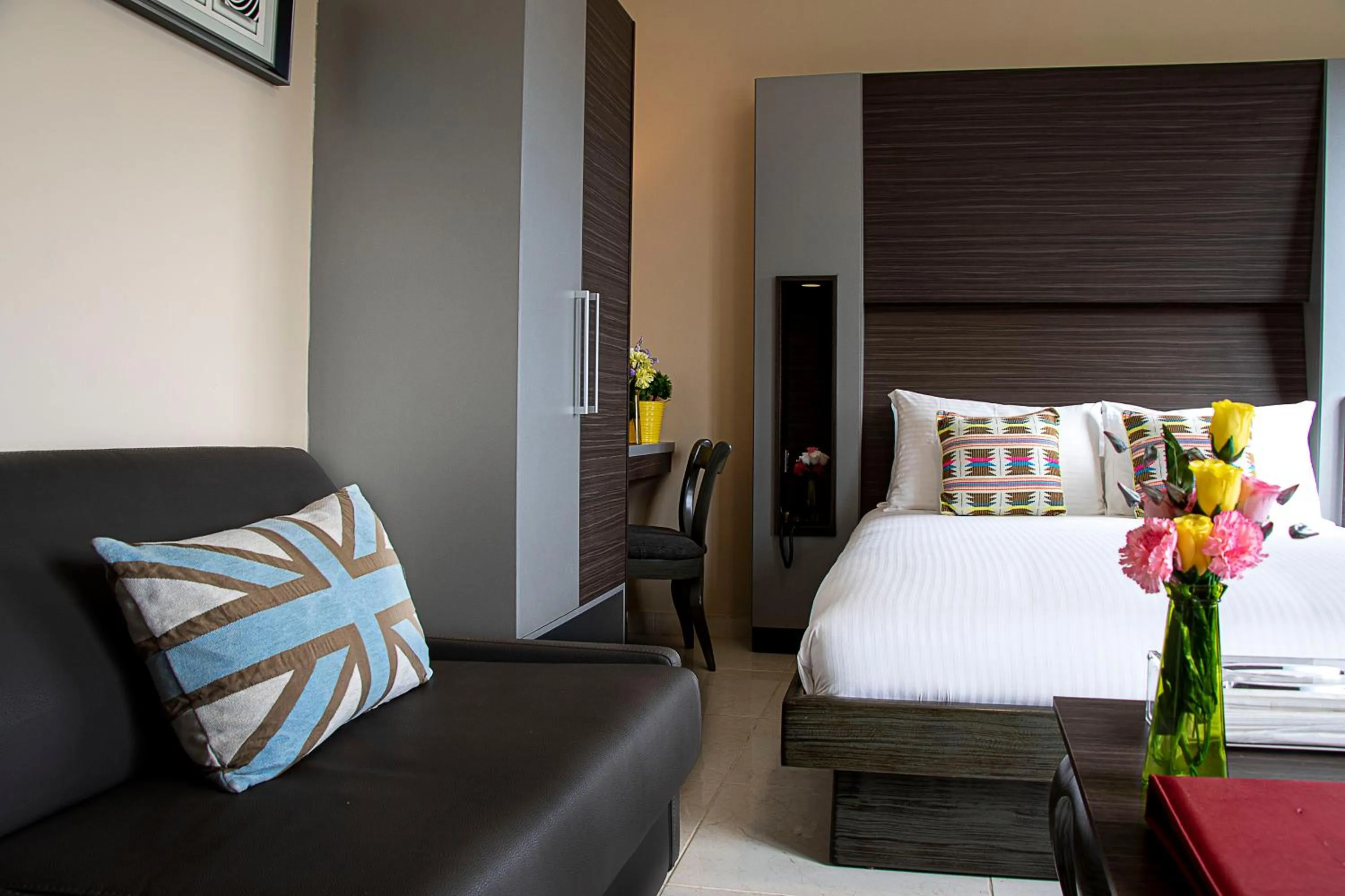 Bedroom, Bed in Home Suites Boutique Hotel Freetown