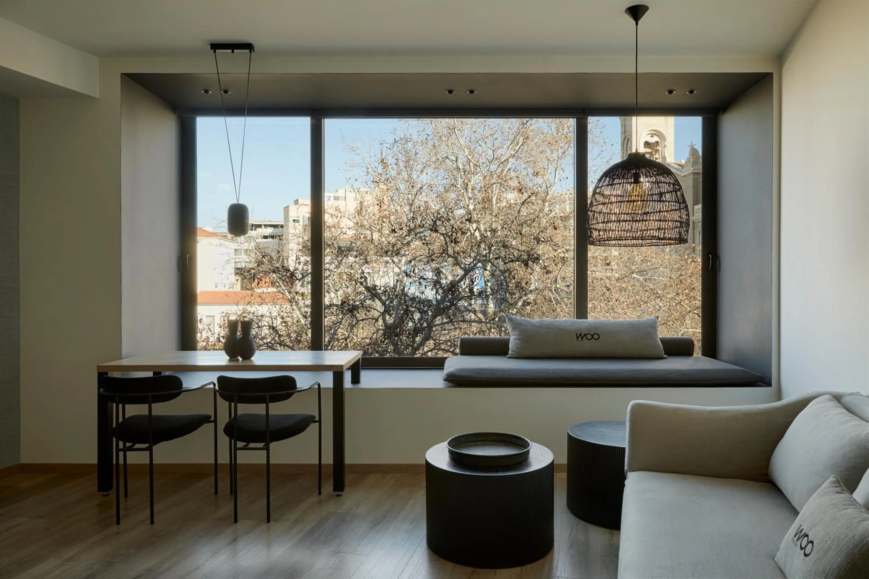 Living room in Athens Woo Suites