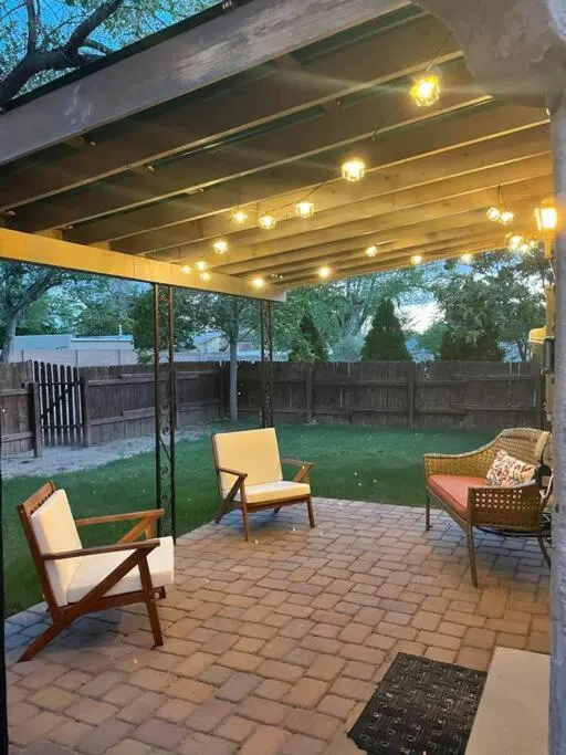 Patio in Vintage charm vacation home with modern comforts near Old Town