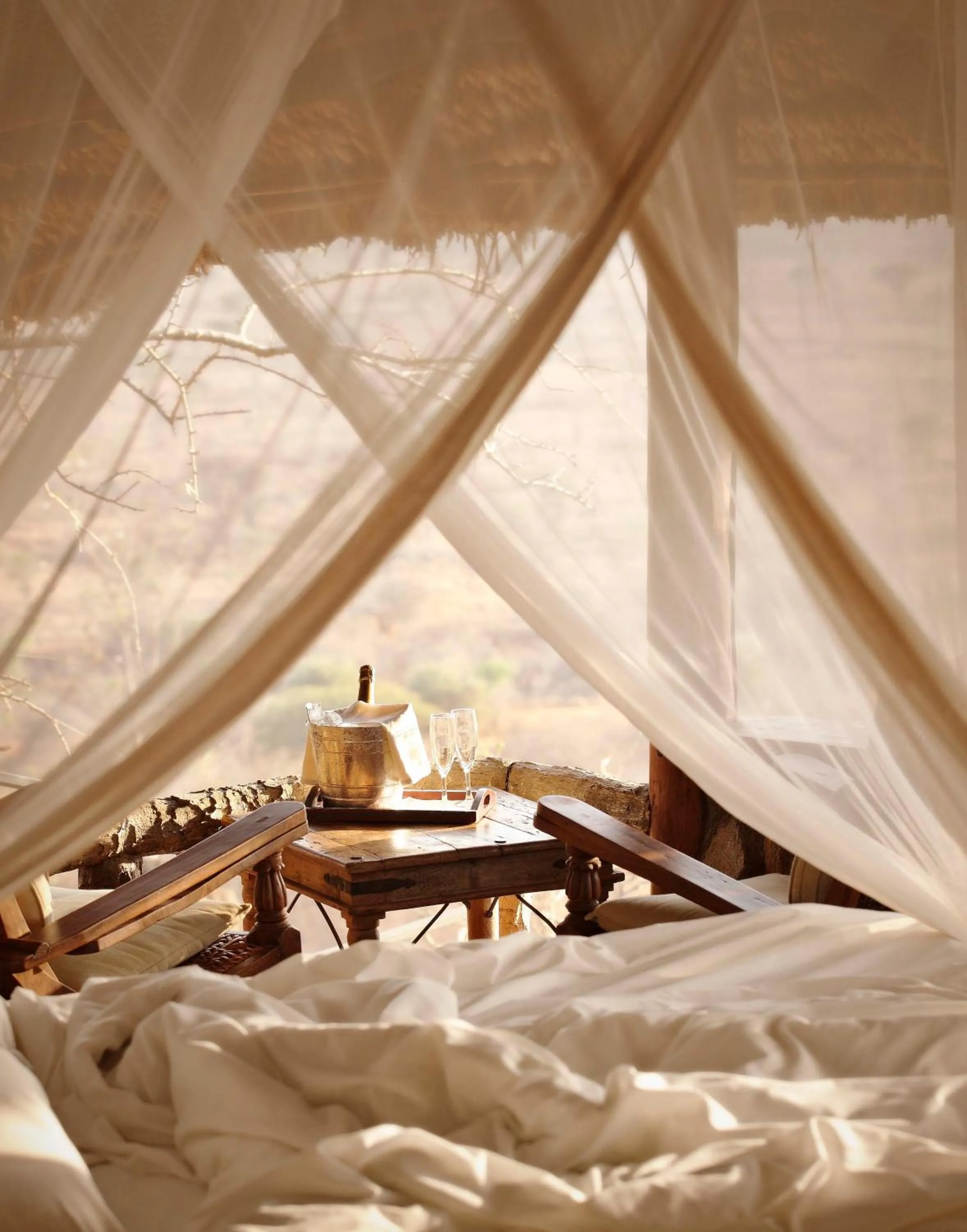 Bed in Elewana Elsa's Kopje