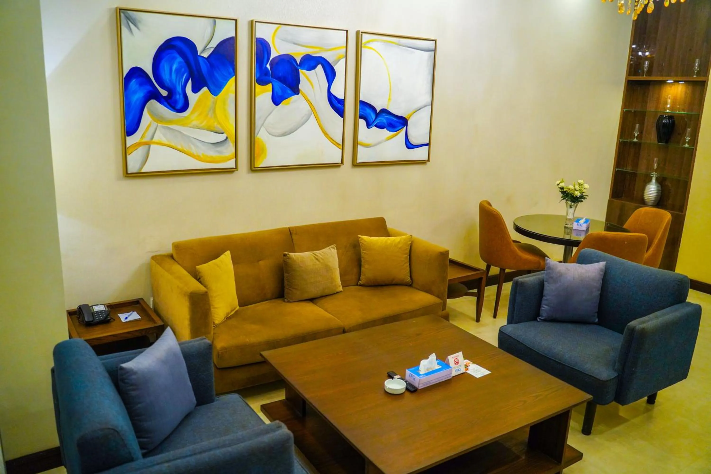Seating area in IFQ Hotel & Resort Islamabad