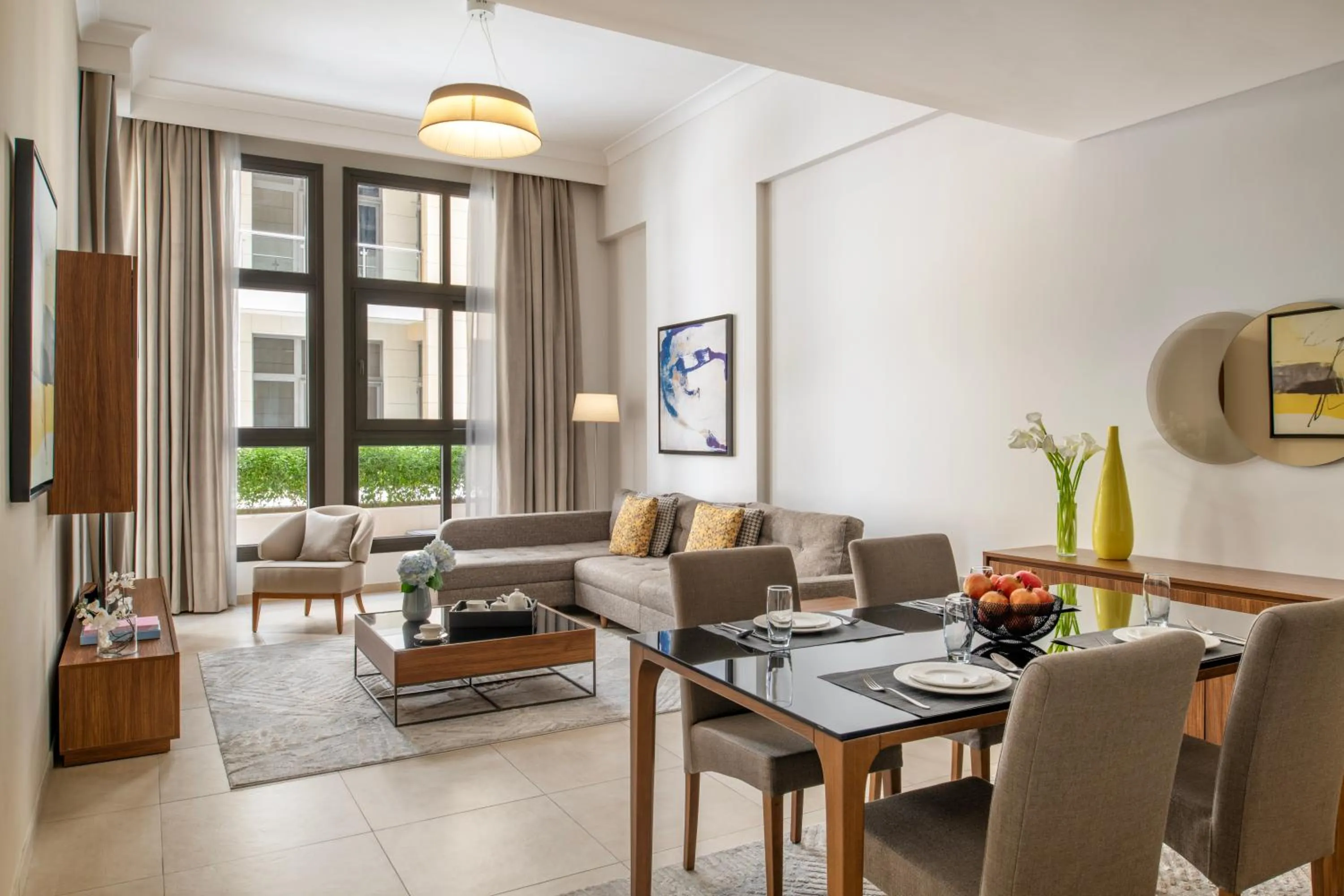 Living room in Marriott Executive Apartments Doha, Le Mirage City Walk