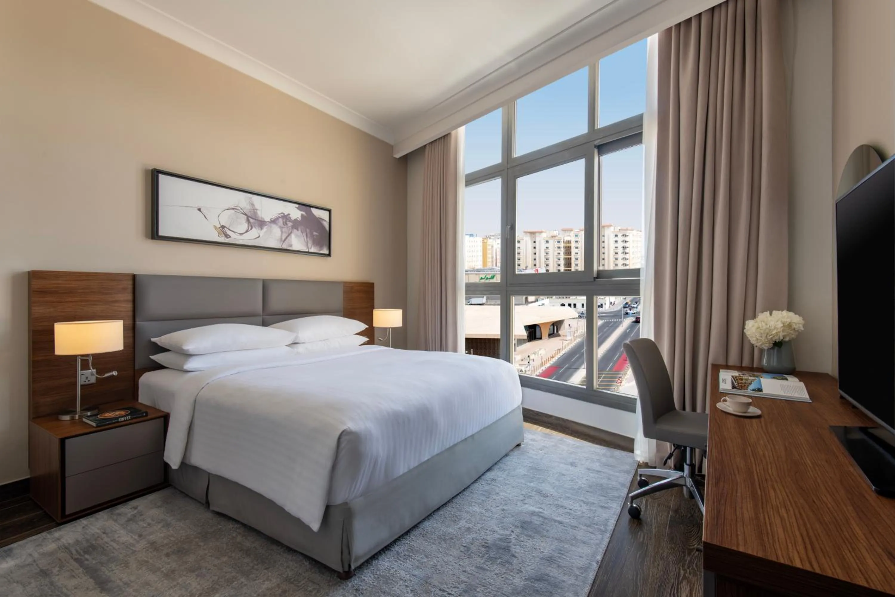 Bed in Marriott Executive Apartments Doha, Le Mirage City Walk