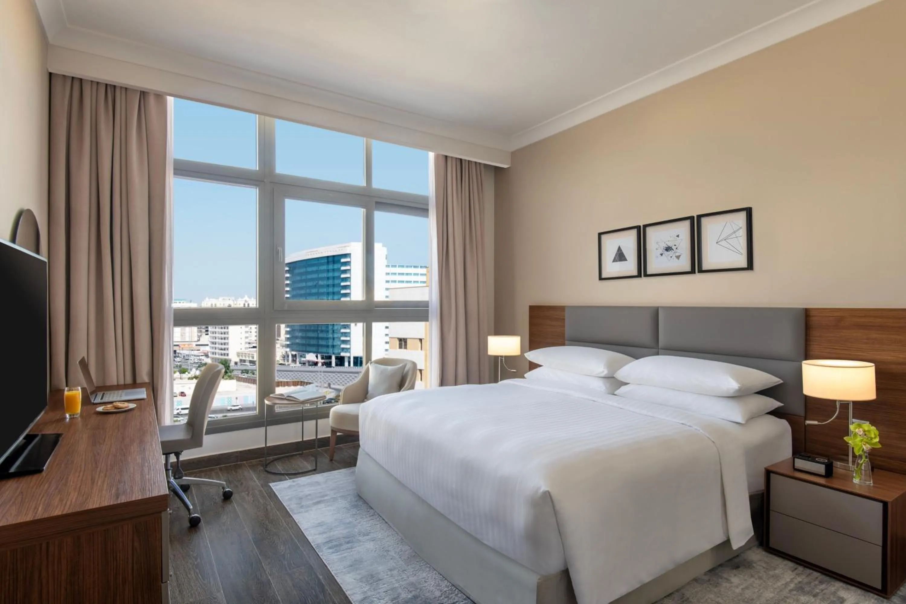 Photo of the whole room, Bed in Marriott Executive Apartments Doha, Le Mirage City Walk