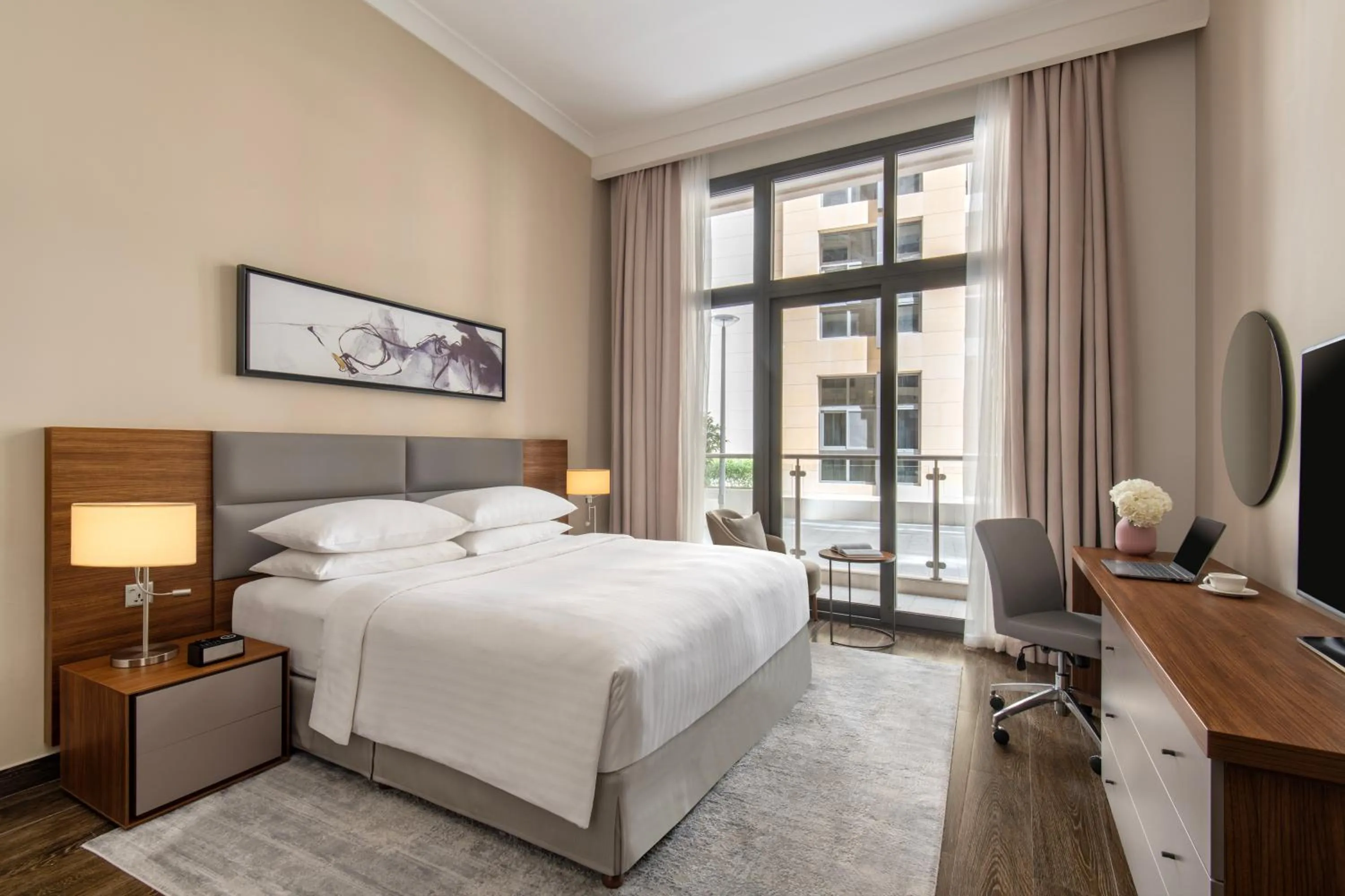 Bed in Marriott Executive Apartments Doha, Le Mirage City Walk