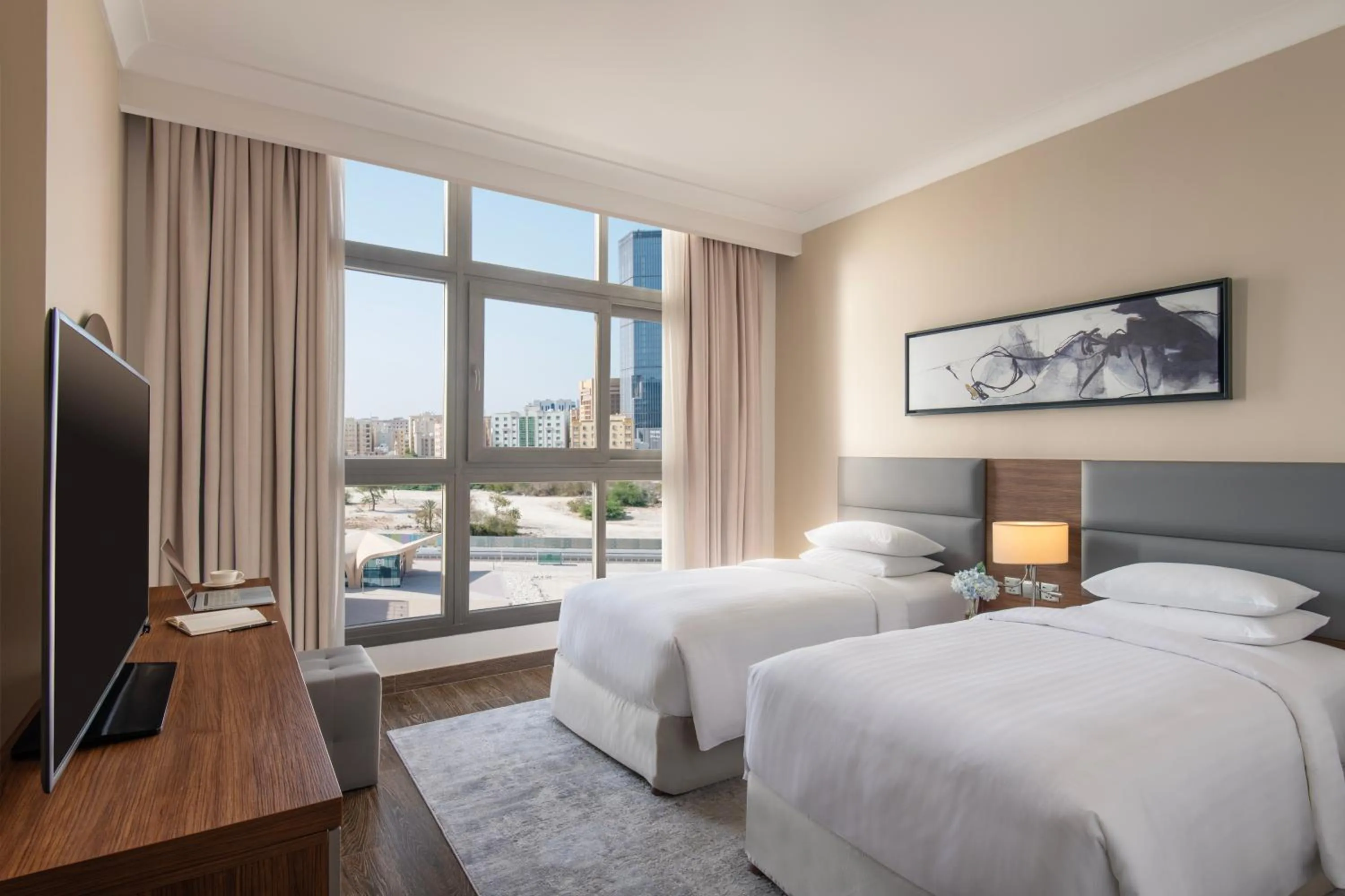 Bed in Marriott Executive Apartments Doha, Le Mirage City Walk