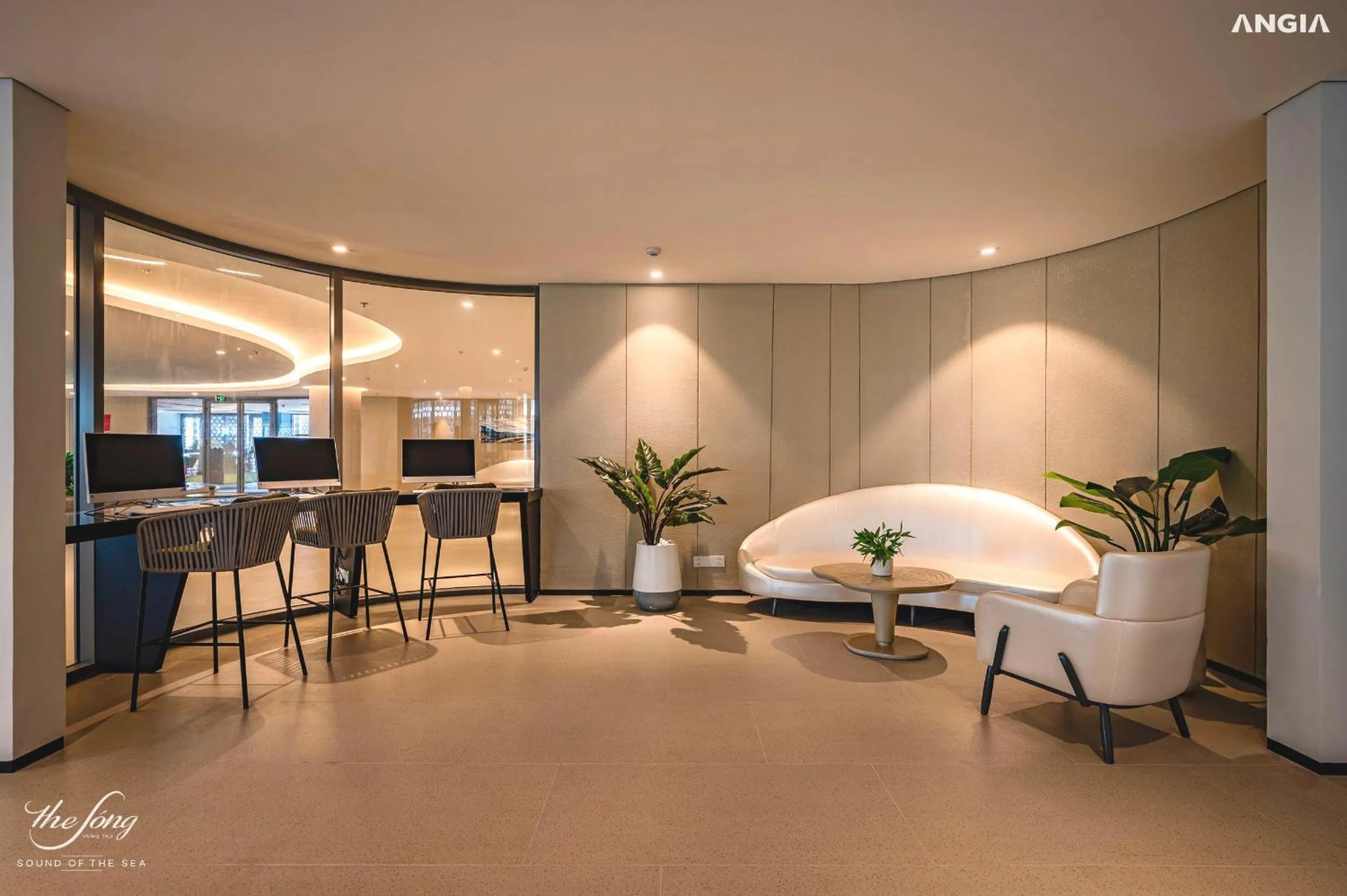 Lobby or reception, Bed in The Sóng Apartment Vũng Tàu - Mita House