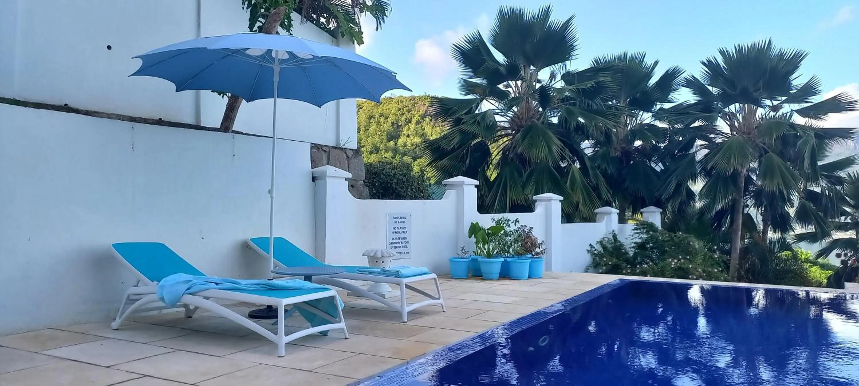 Pool view in Petit Amour Villa, Seychelles