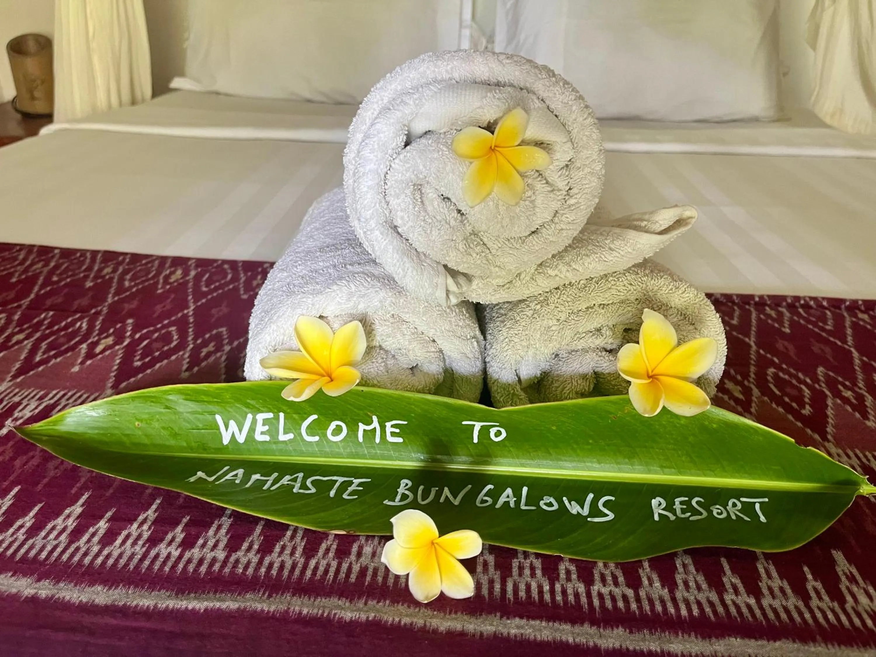 Bedroom in Namaste Bungalows Resort