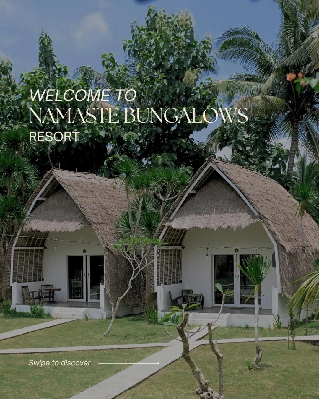 Garden view in Namaste Bungalows Resort