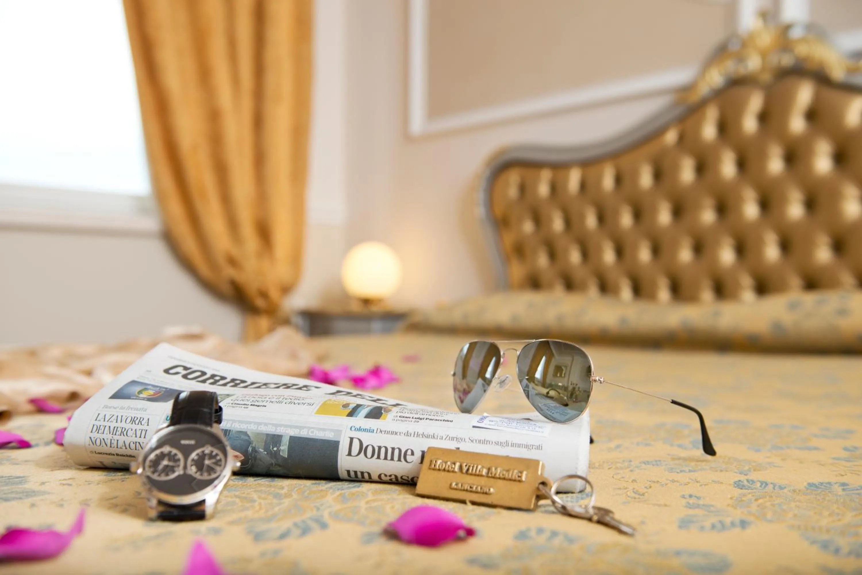 Bed in Hotel Villa Medici