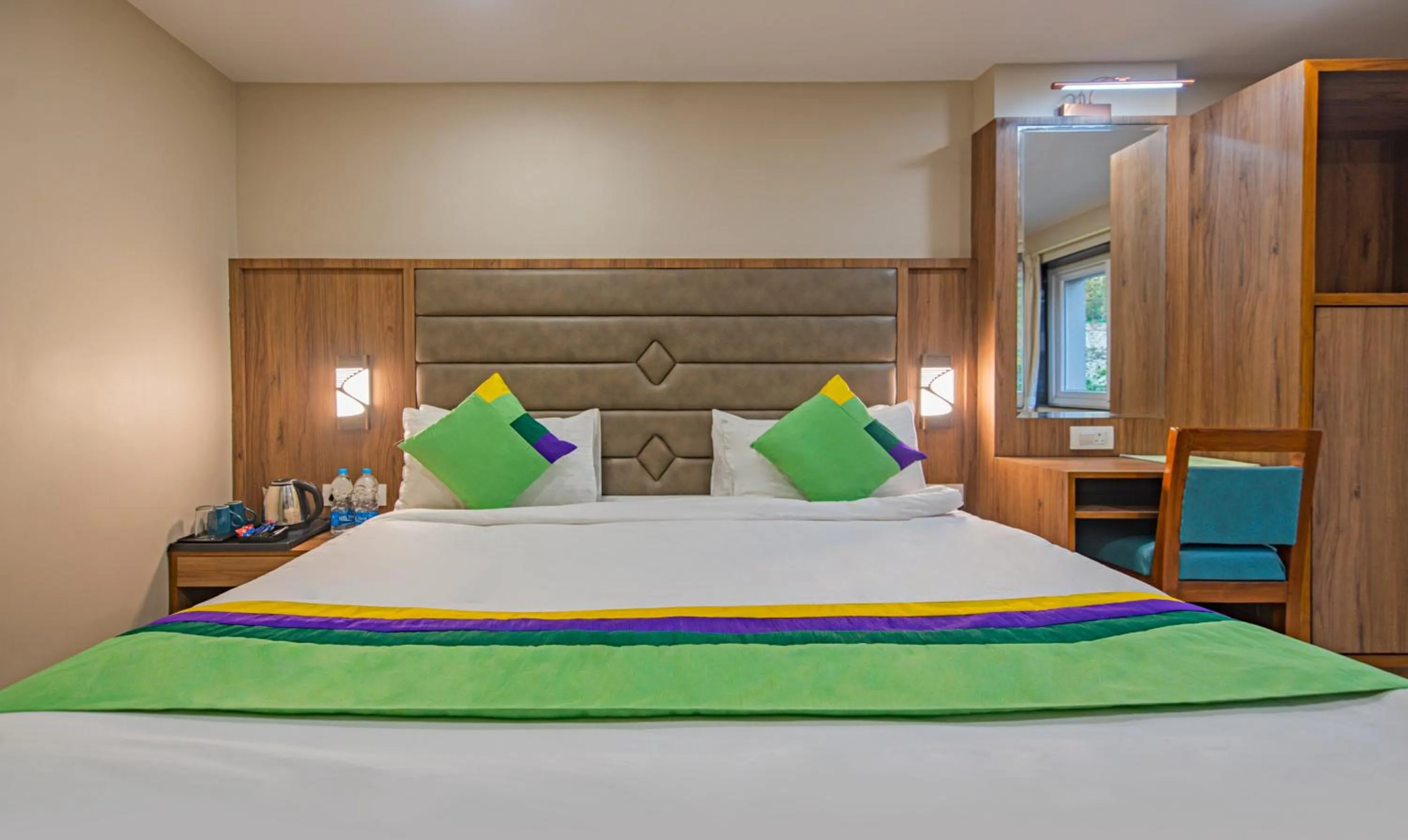 Bedroom, Bed in Treebo Gyani's