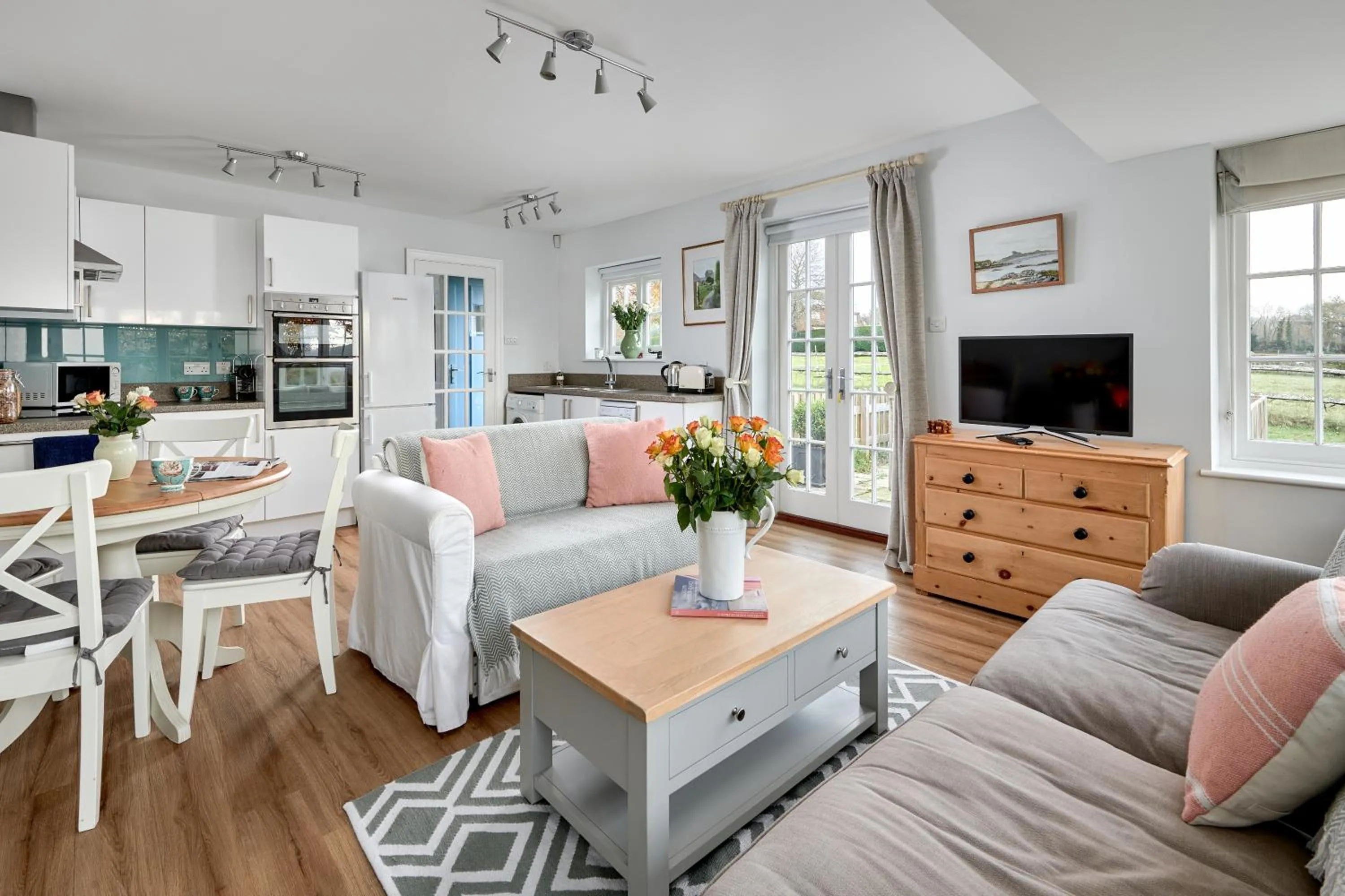 Living room in Garden flat near Goodwood with stunning views