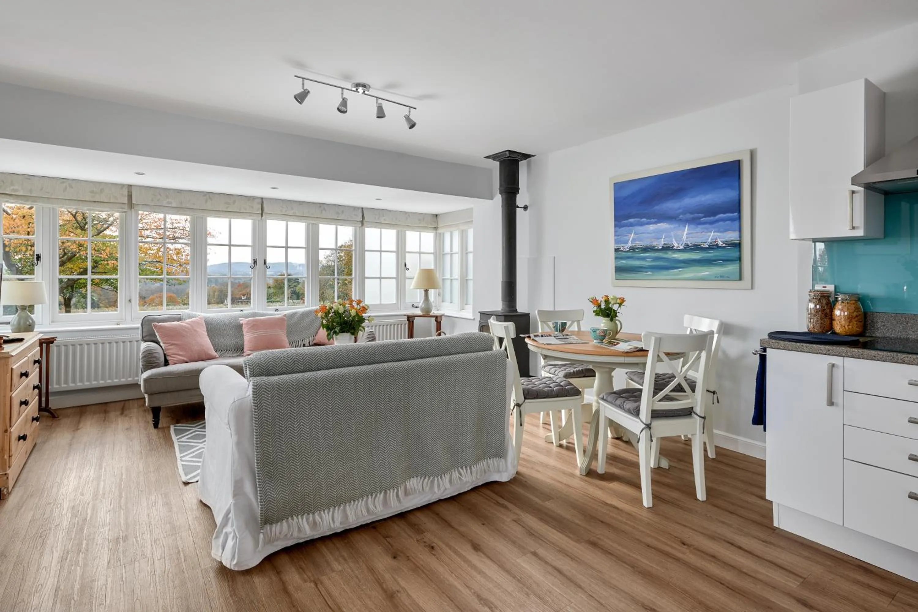 Living room in Garden flat near Goodwood with stunning views