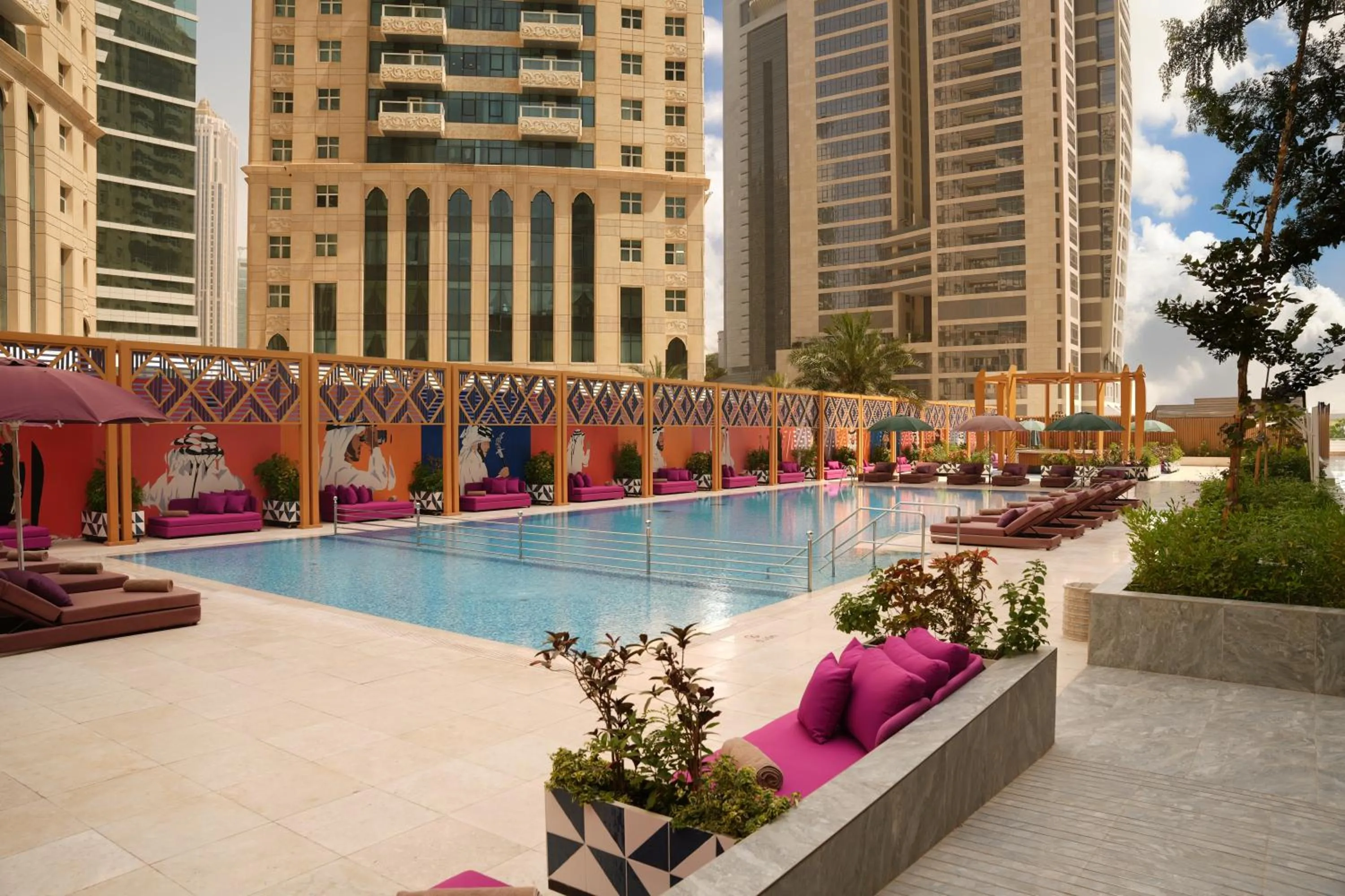 Pool view in Andaz Doha, by Hyatt