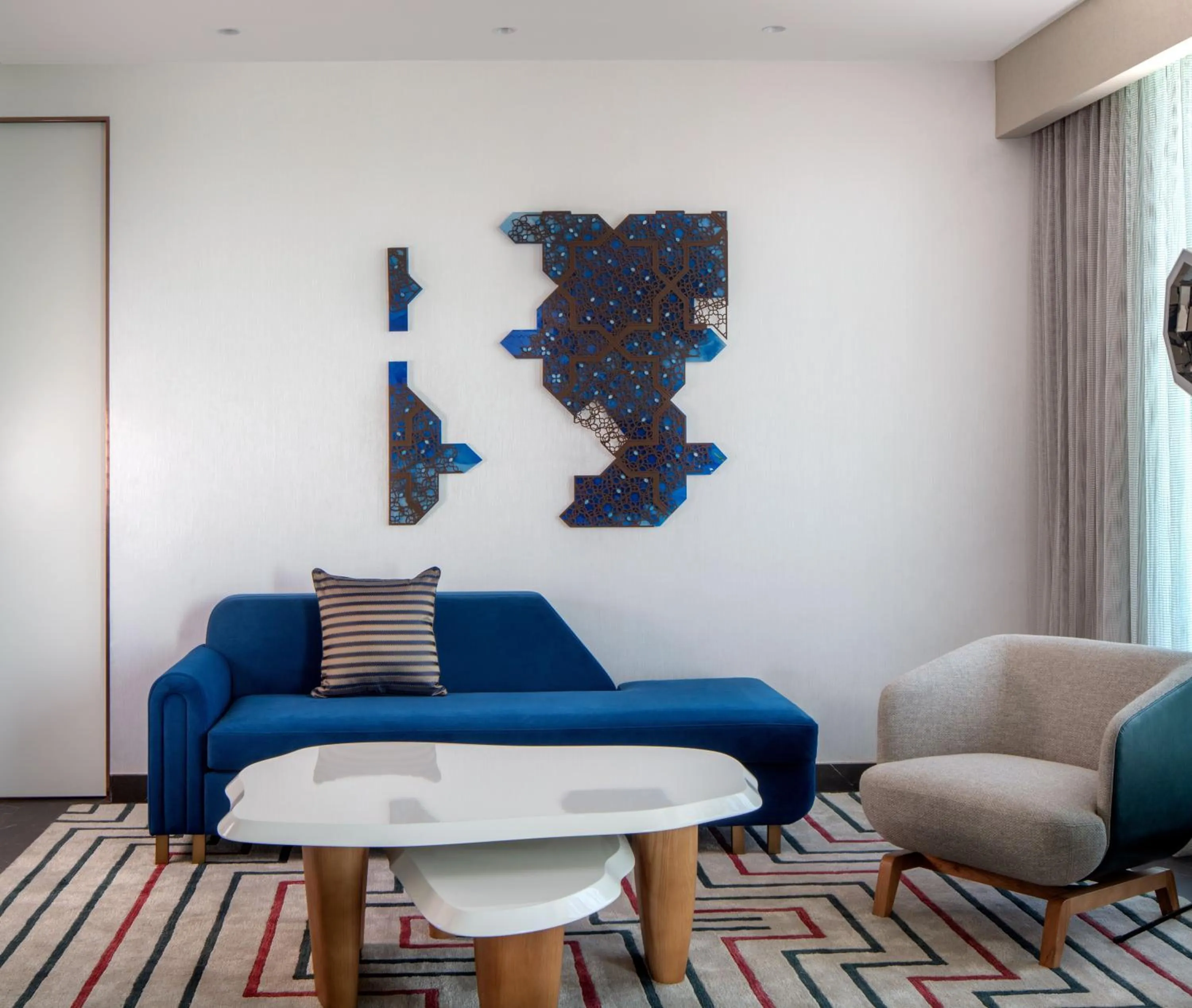 Seating area in Andaz Doha, by Hyatt