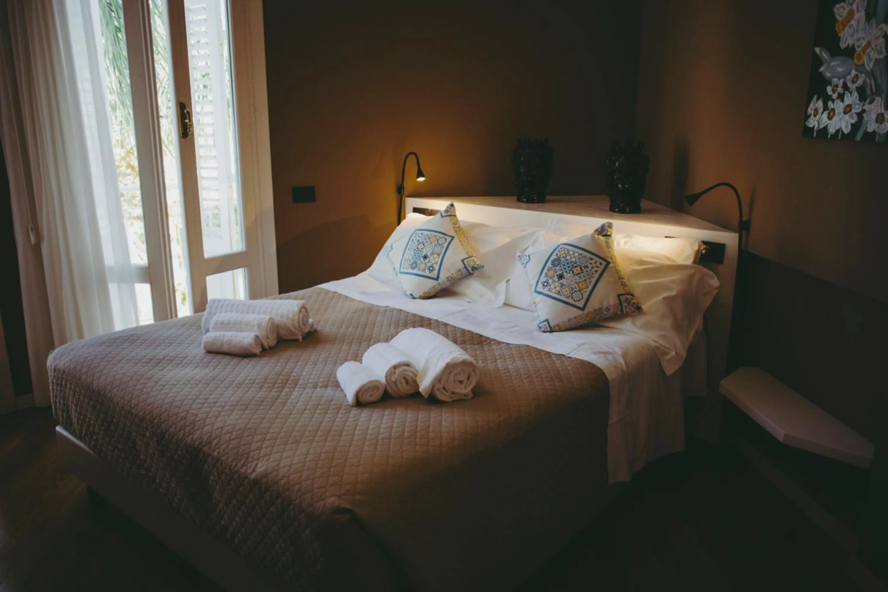Bedroom, Bed in Villa Calipso