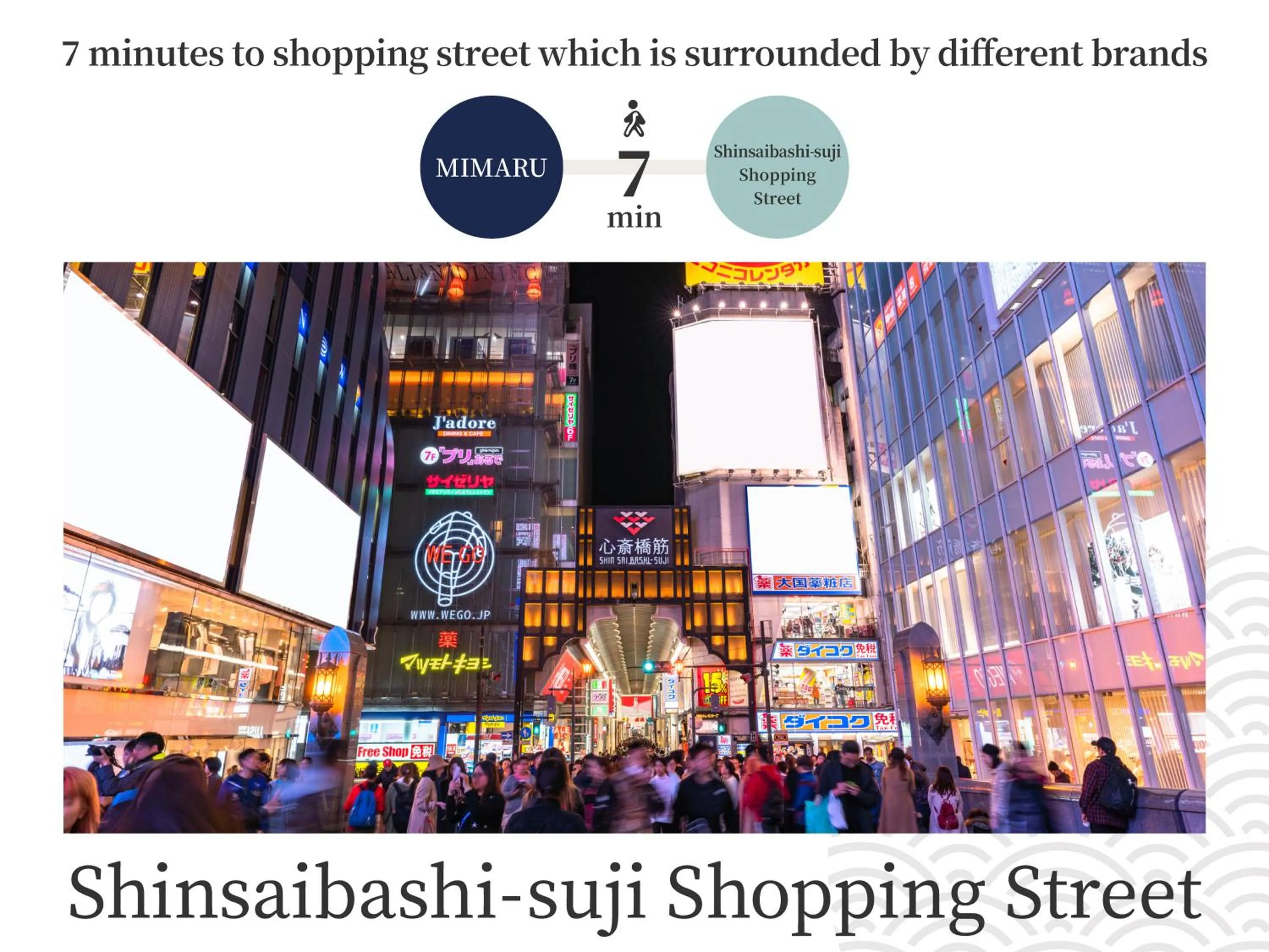 Nearby landmark in MIMARU Osaka Shinsaibashi North