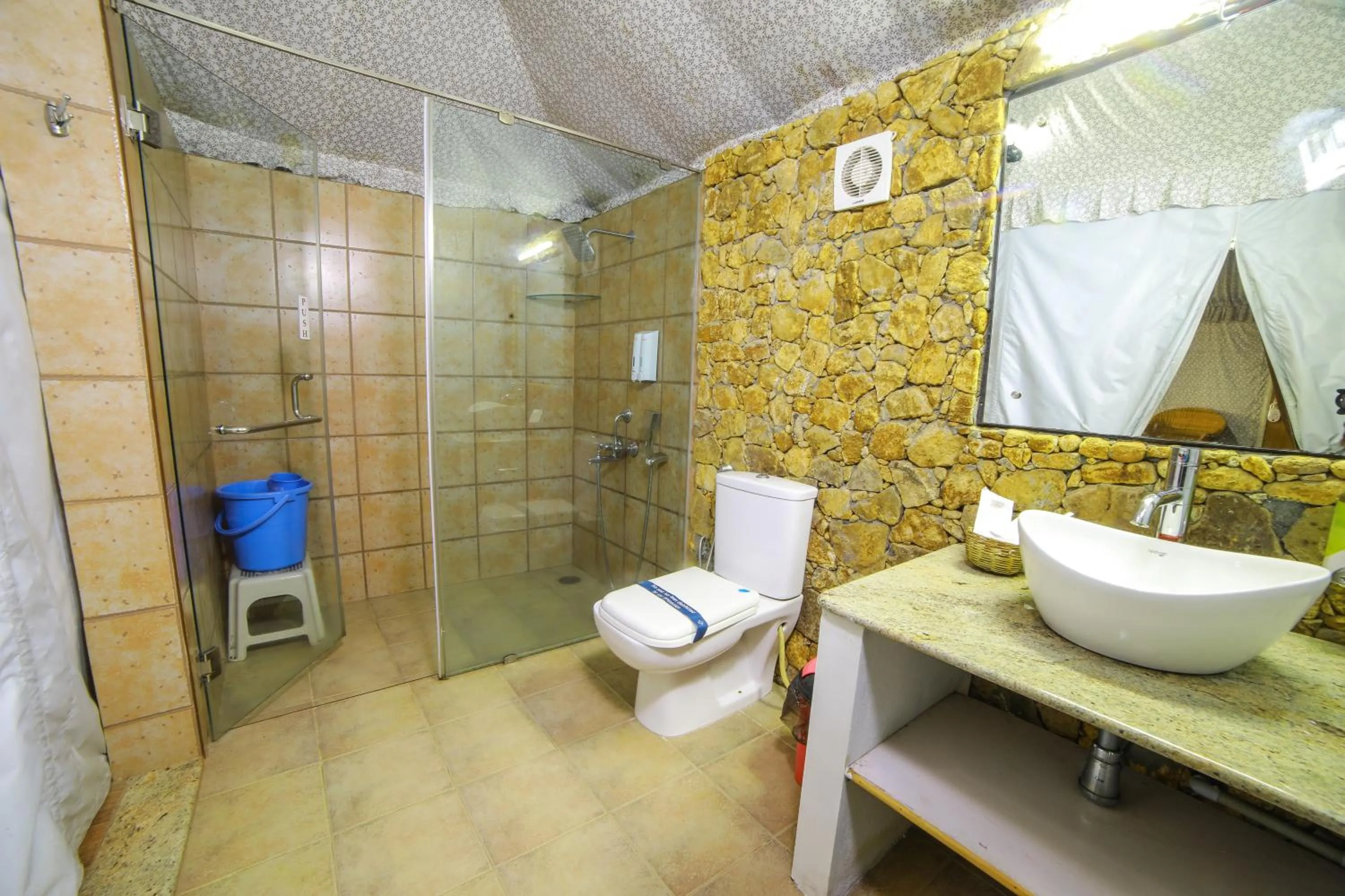 Bathroom in WOW Bison Woods Organic Veg Resort - Yercaud