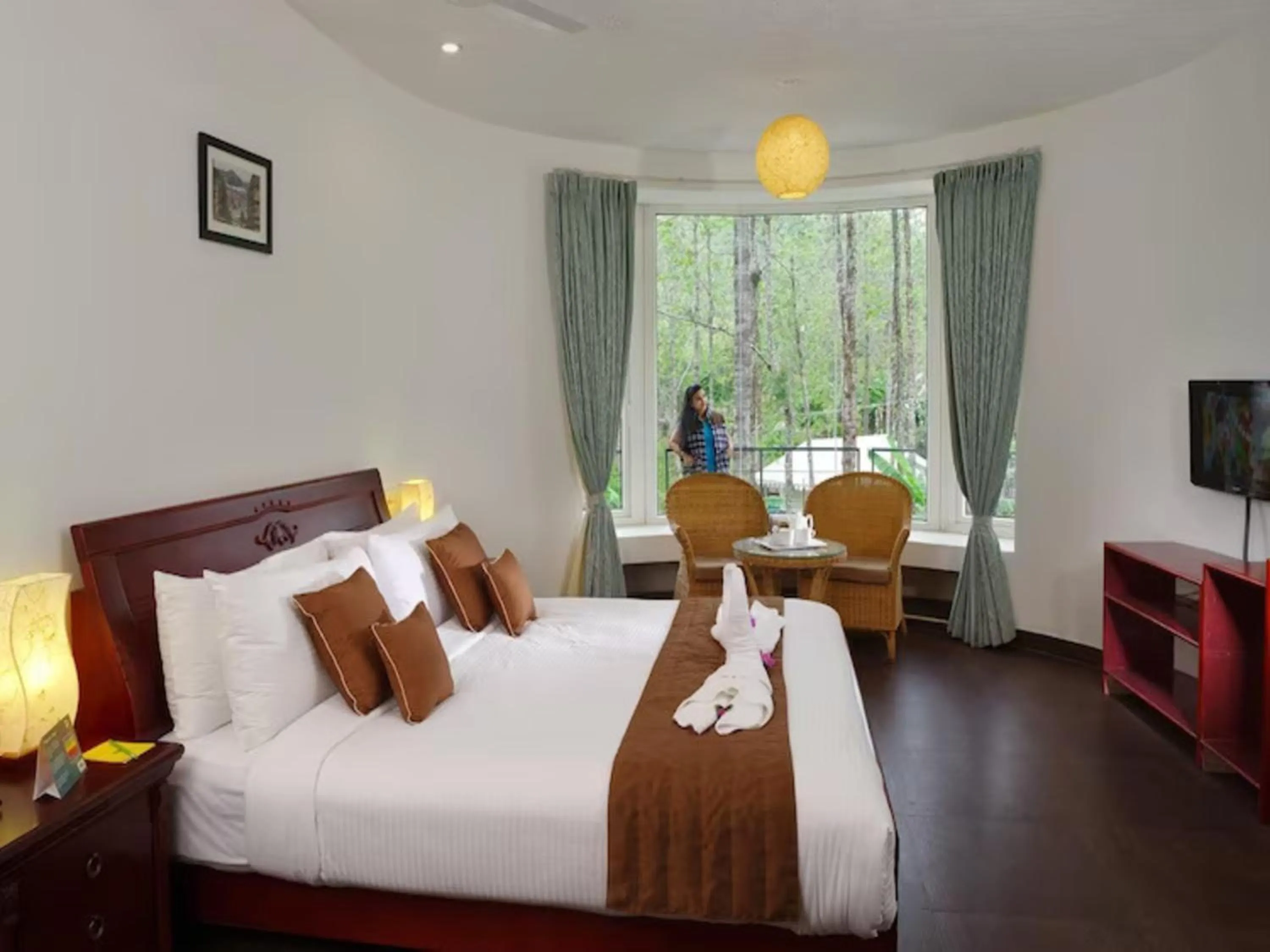 View (from property/room), Bed in WOW Bison Woods Organic Veg Resort - Yercaud