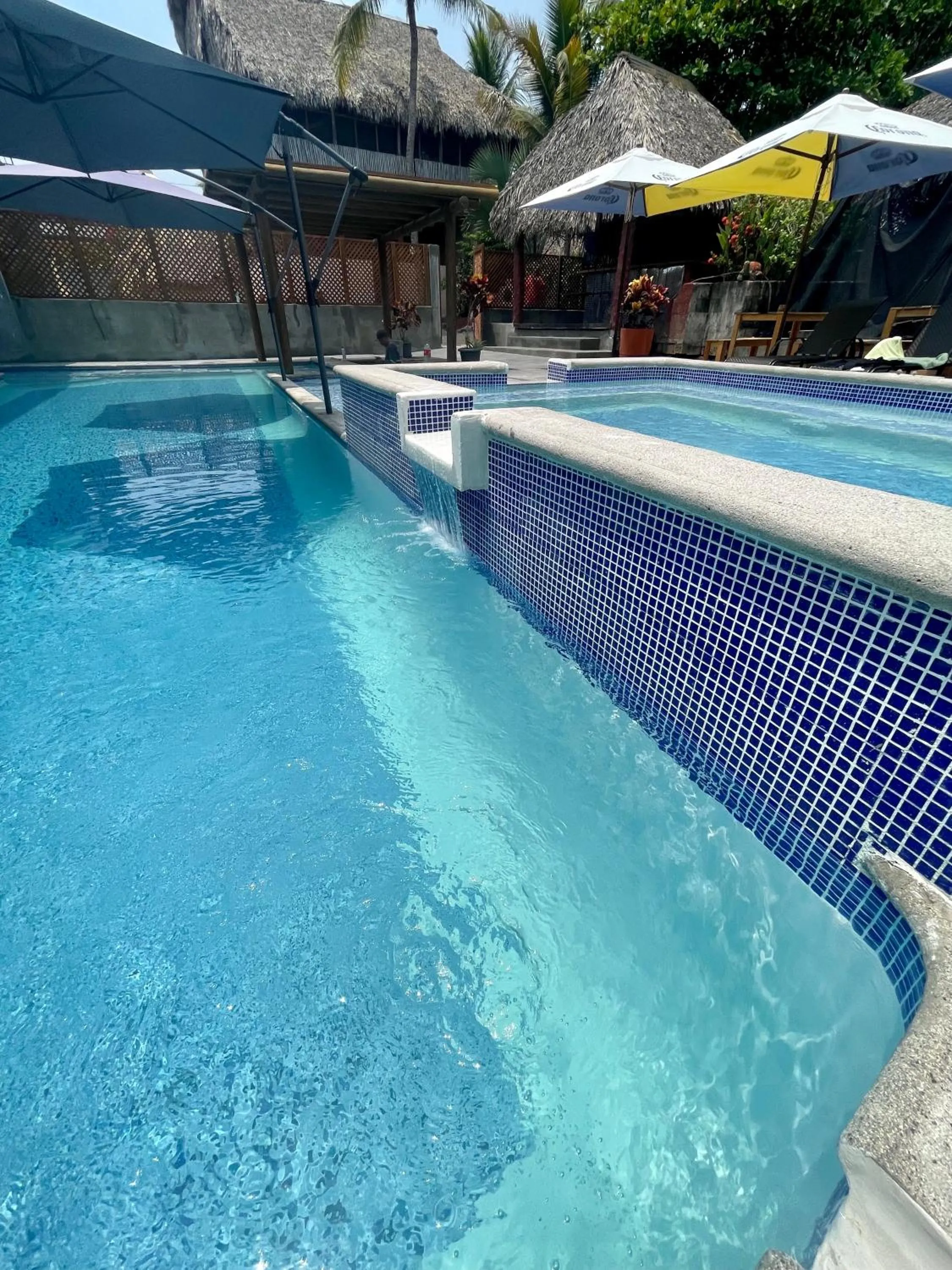 Pool view in Johnnys Place Hotel