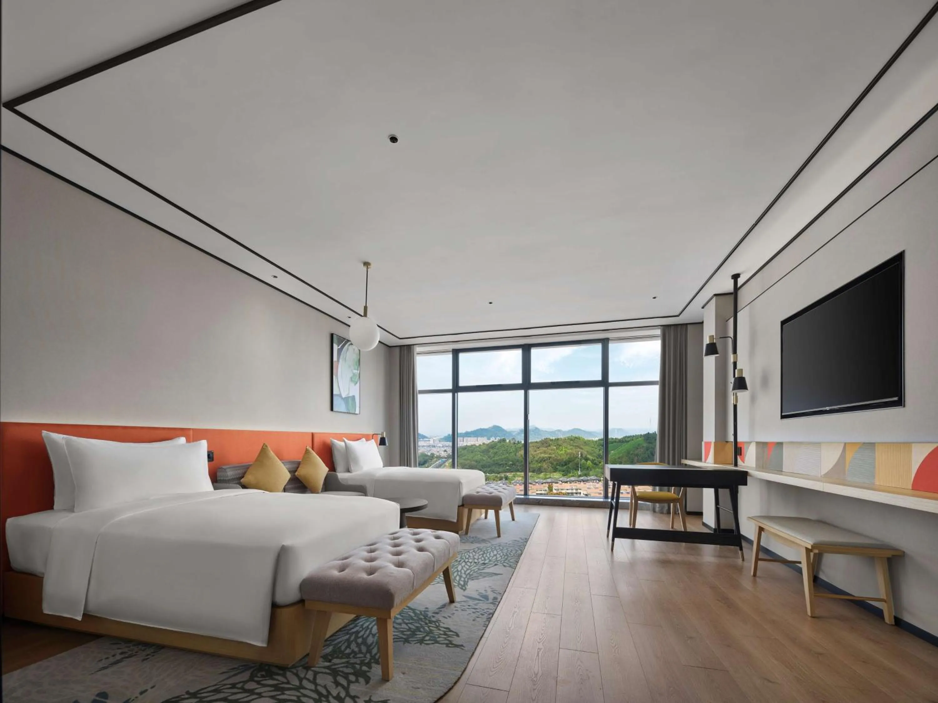 Bedroom, Bed in Hilton Garden Inn Huzhou Anji Phoenix Mountain