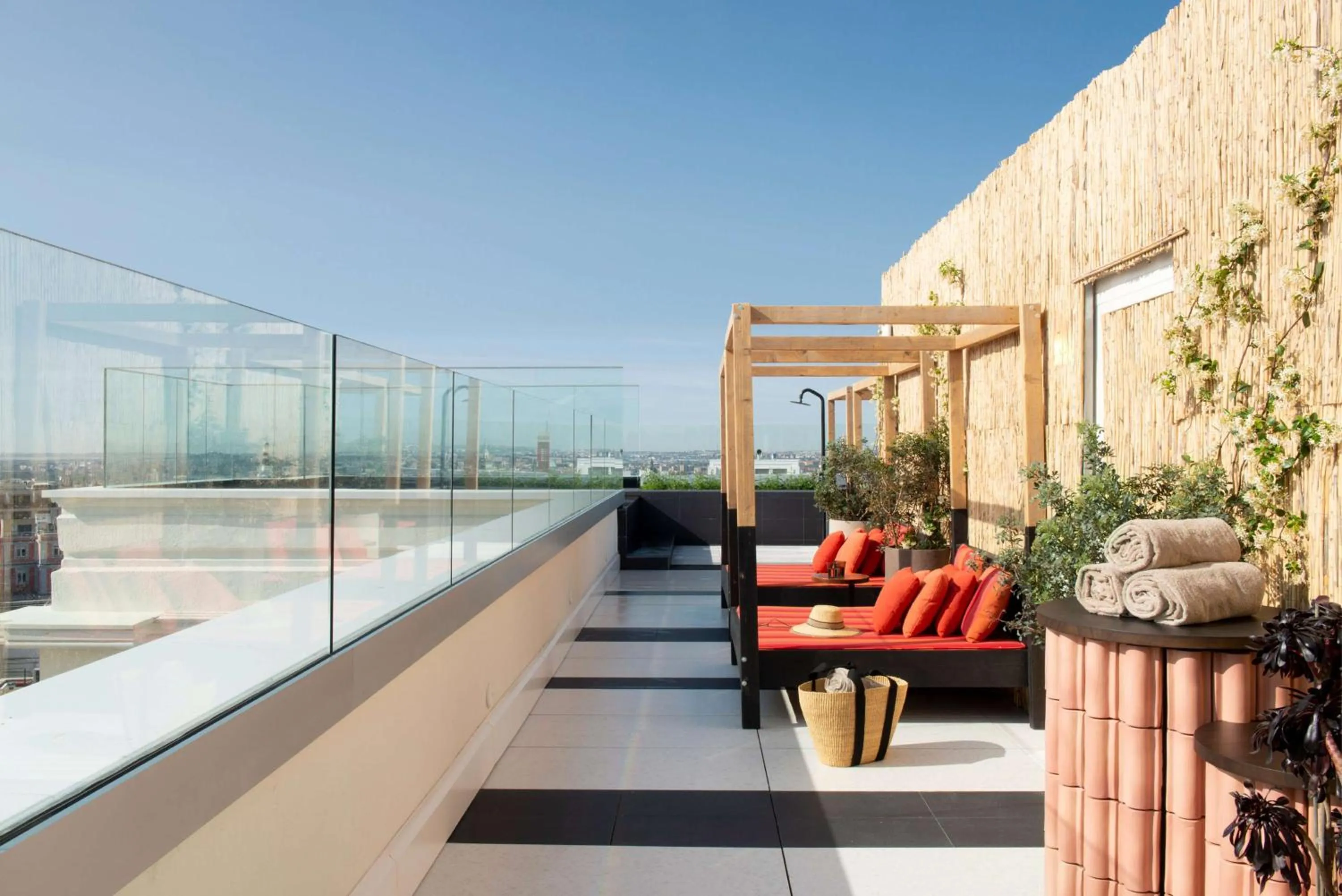 Pool view in Hotel Montera Madrid, Curio Collection By Hilton