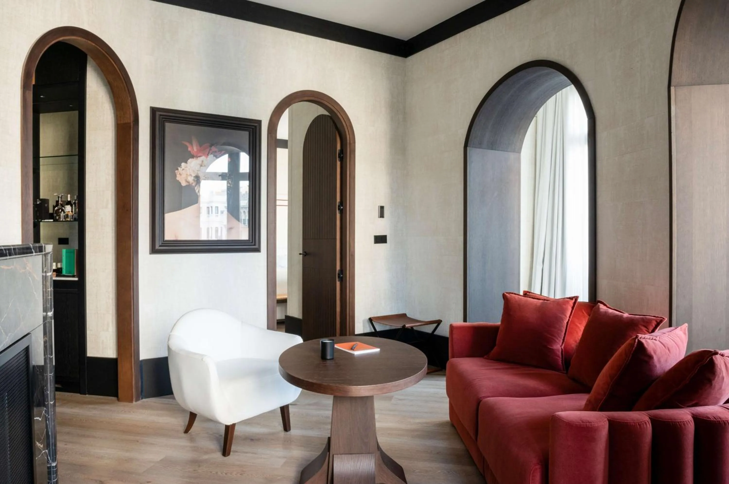 Living room in Hotel Montera Madrid, Curio Collection By Hilton