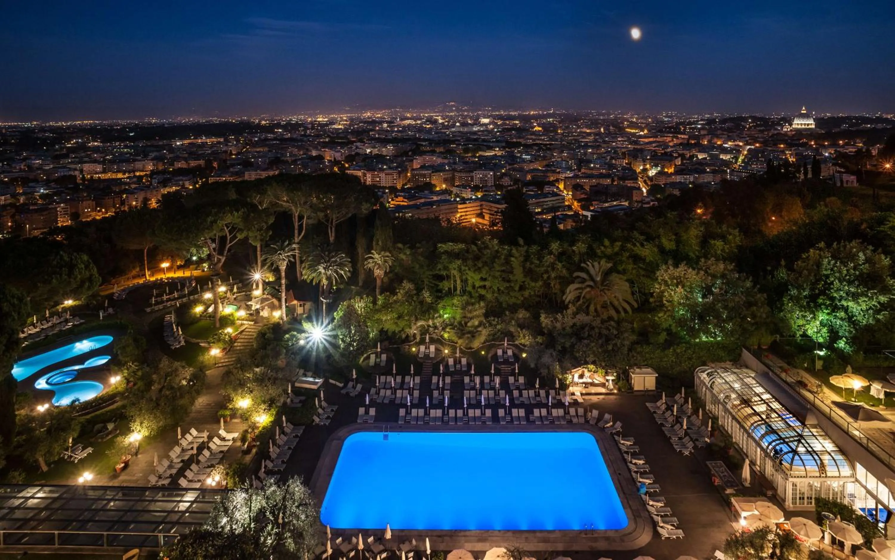 Pool view in Rome Cavalieri, A Waldorf Astoria Hotel