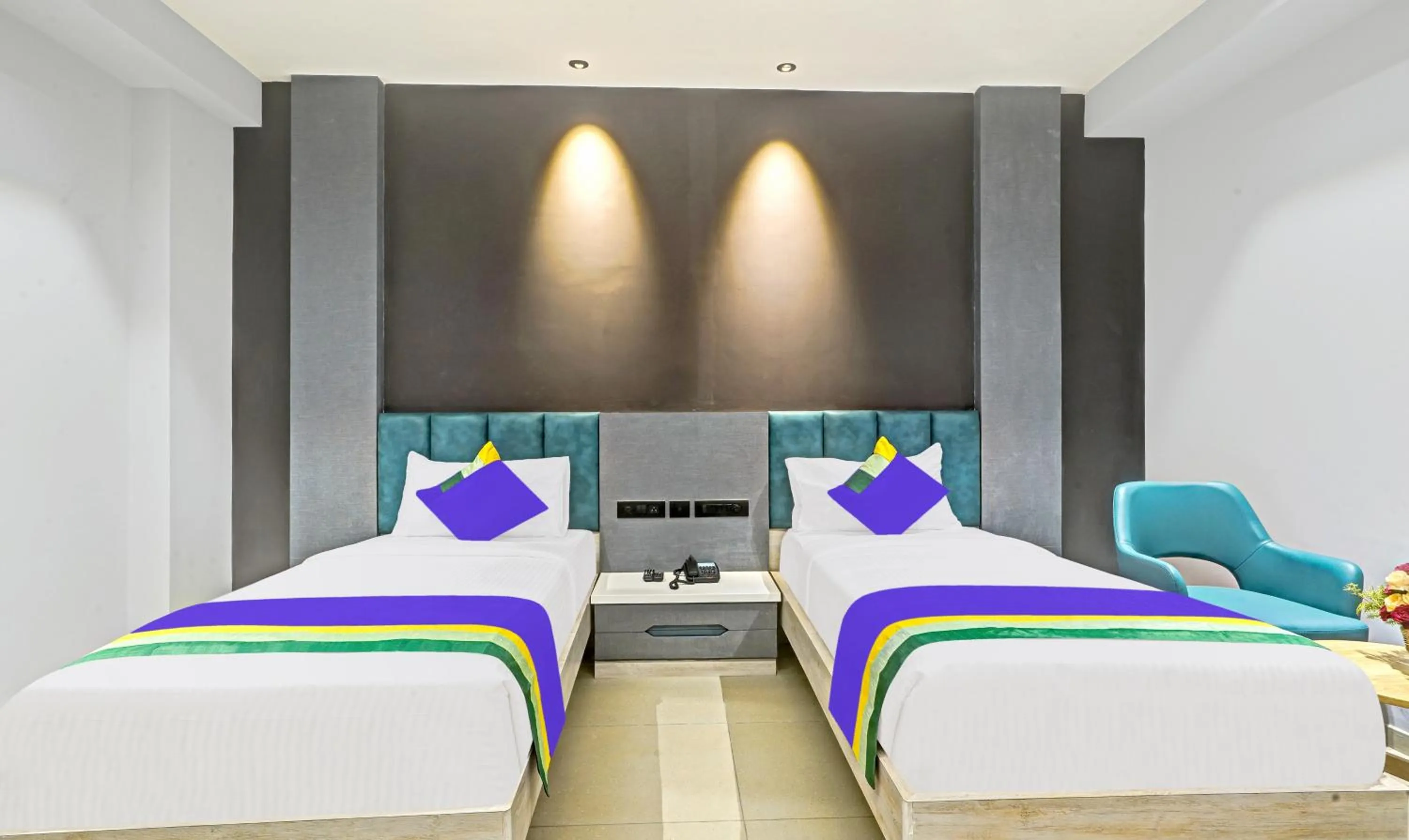 Bedroom, Bed in Treebo Premium La Orchid, Big Temple