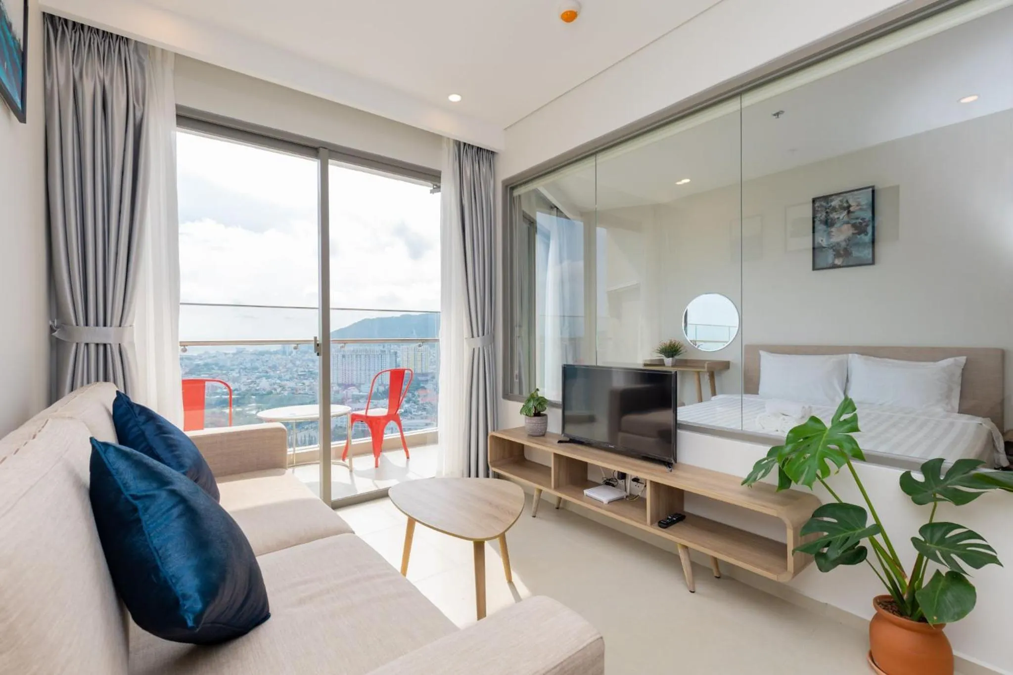 Bed in THE SÓNG CONDOTEL APARTMENT VŨNG TÀU