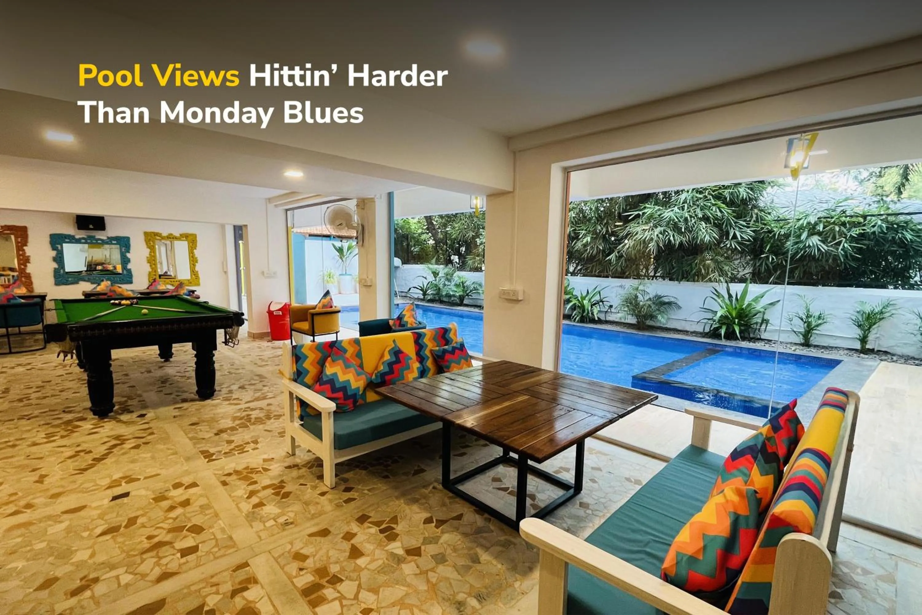 Swimming pool in goSTOPS PLUS Goa, Vagator