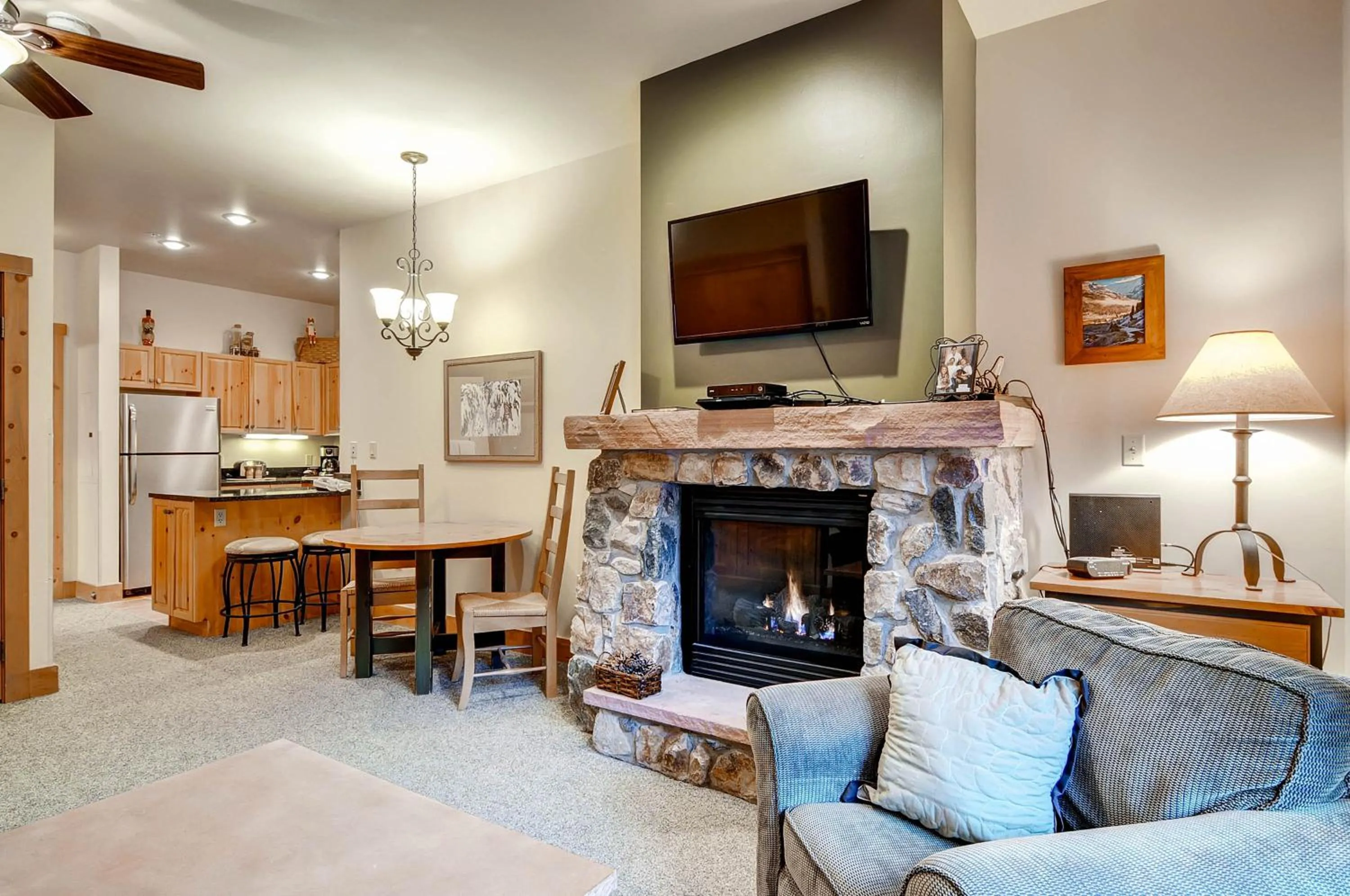Living room in Expedition Station Condos by Vail Resorts