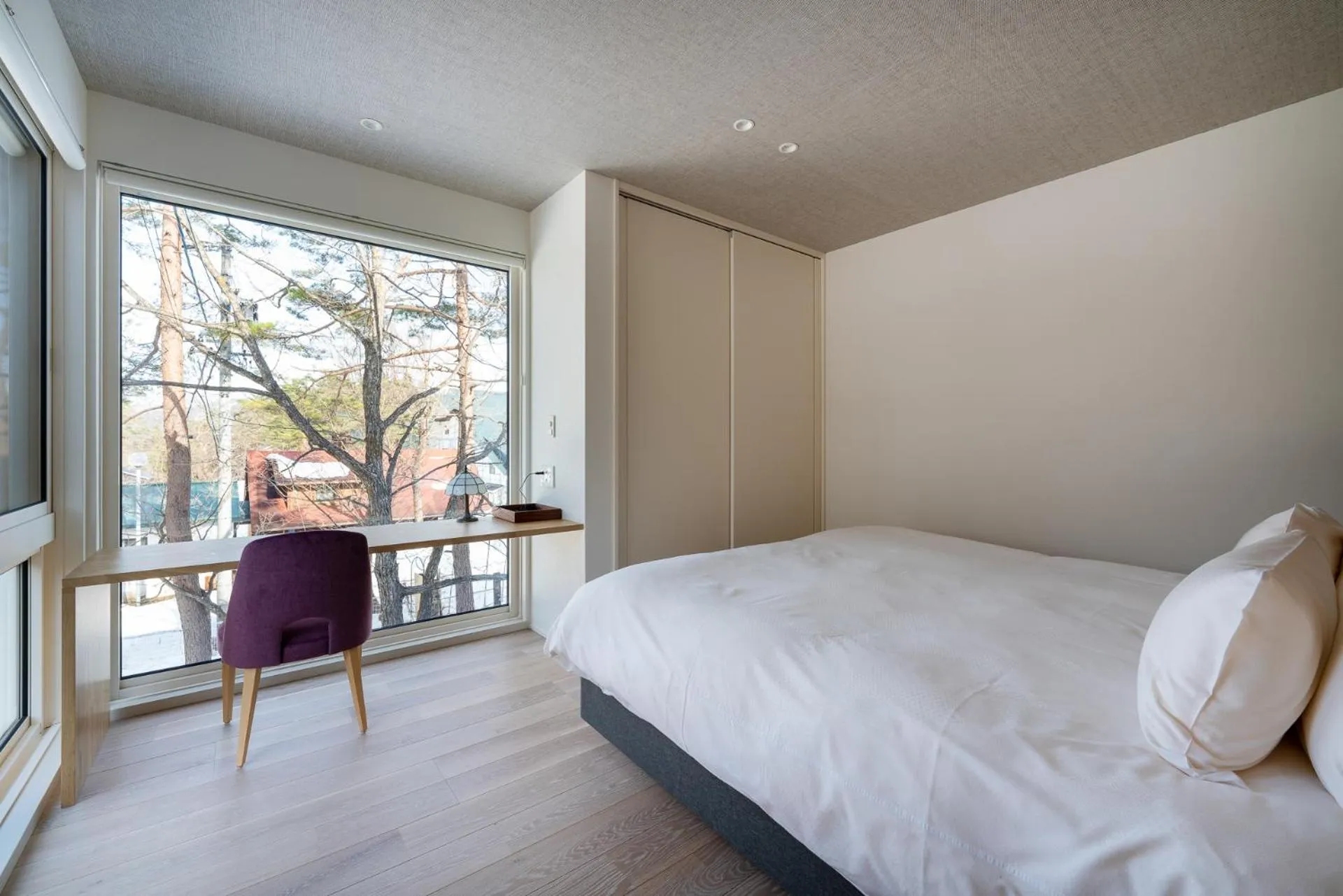 Bedroom, Bed in Silver Maple Chalet by Hakuba White Fox Company