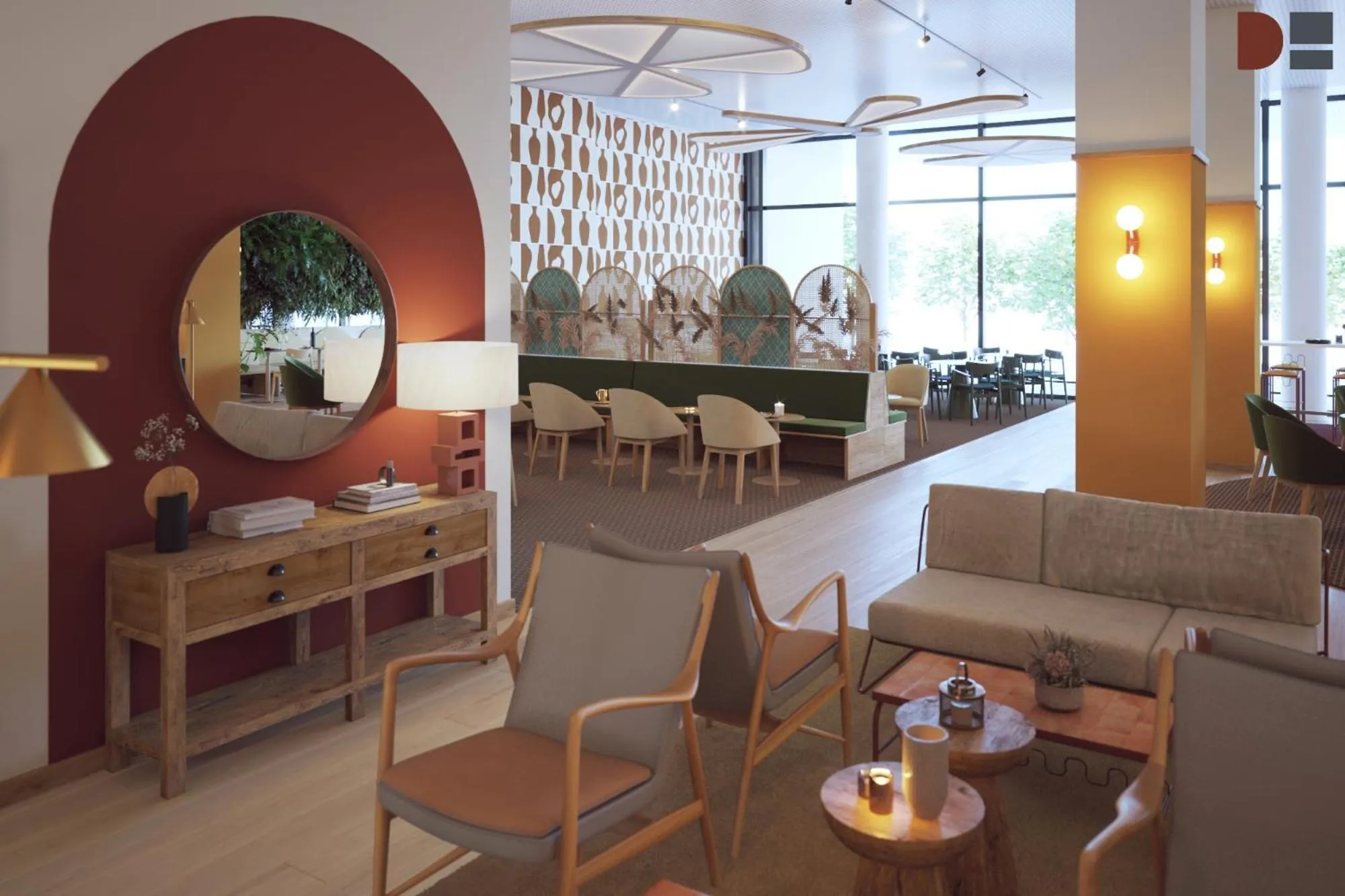 Lobby or reception in B&B HOTEL Geneva Airport