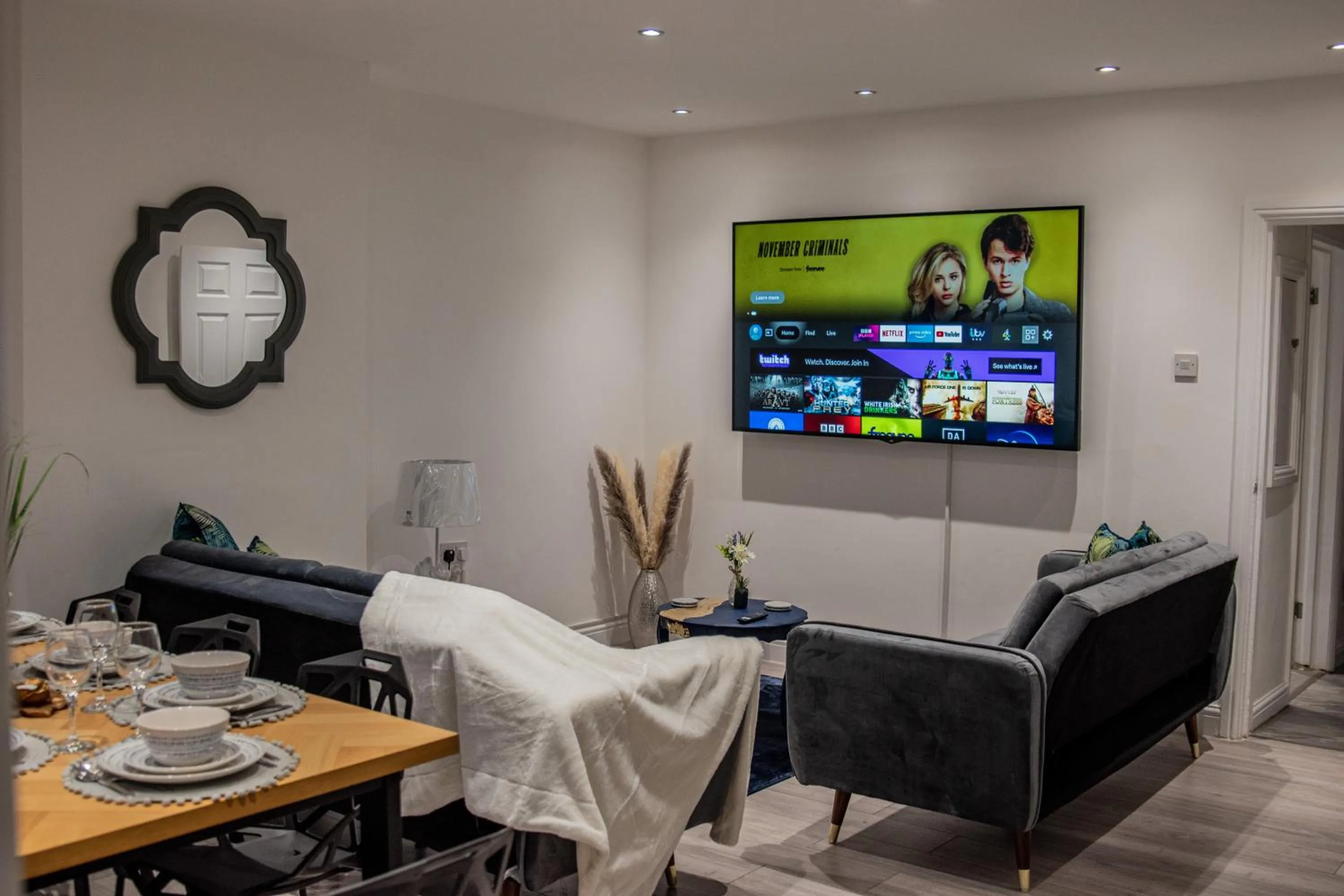 Living room in BV Comfy Spacious 3 Bedroom House At Tatton Street Manchester