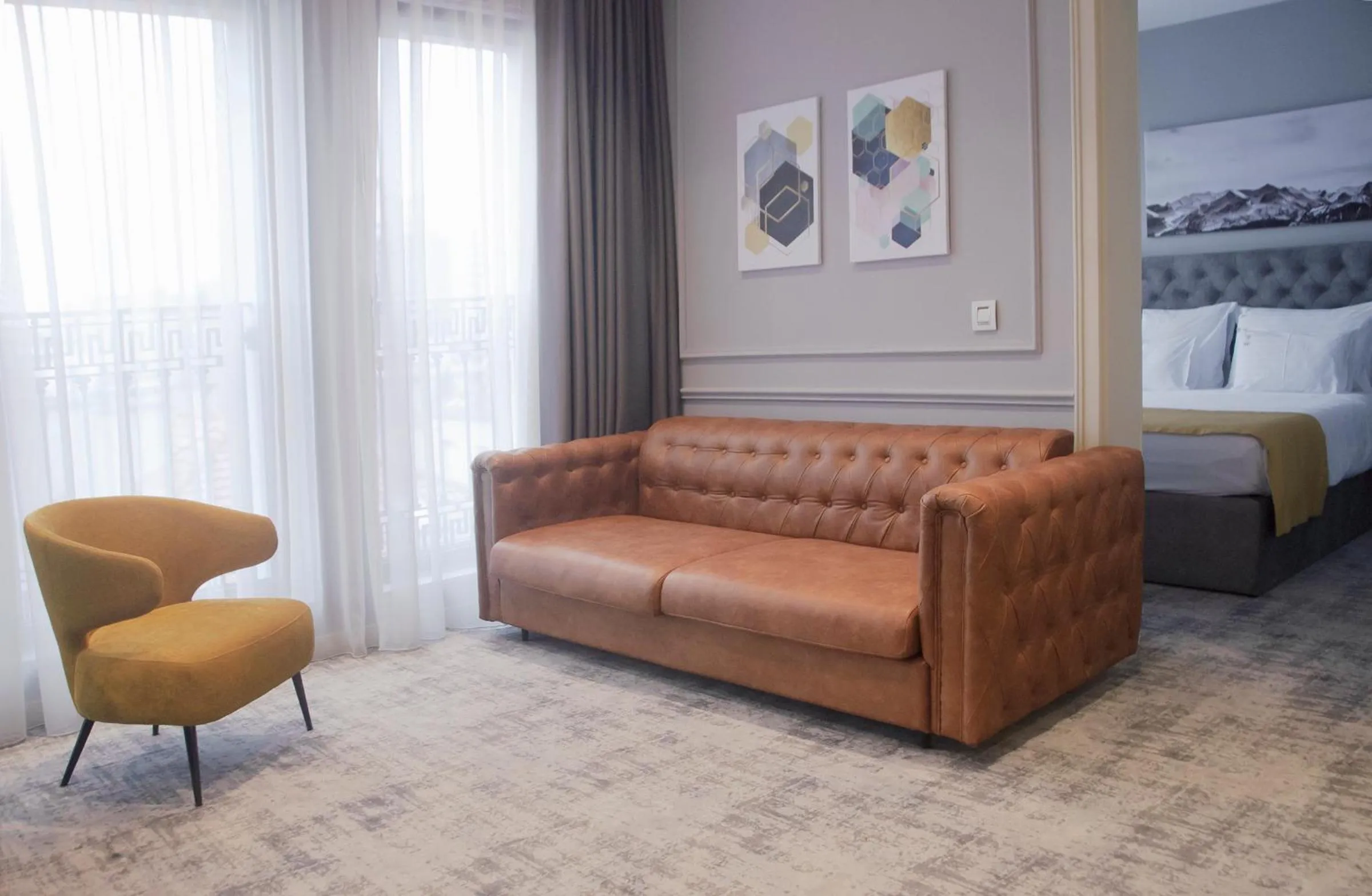 Living room, Bed in H41 Luxury Suites