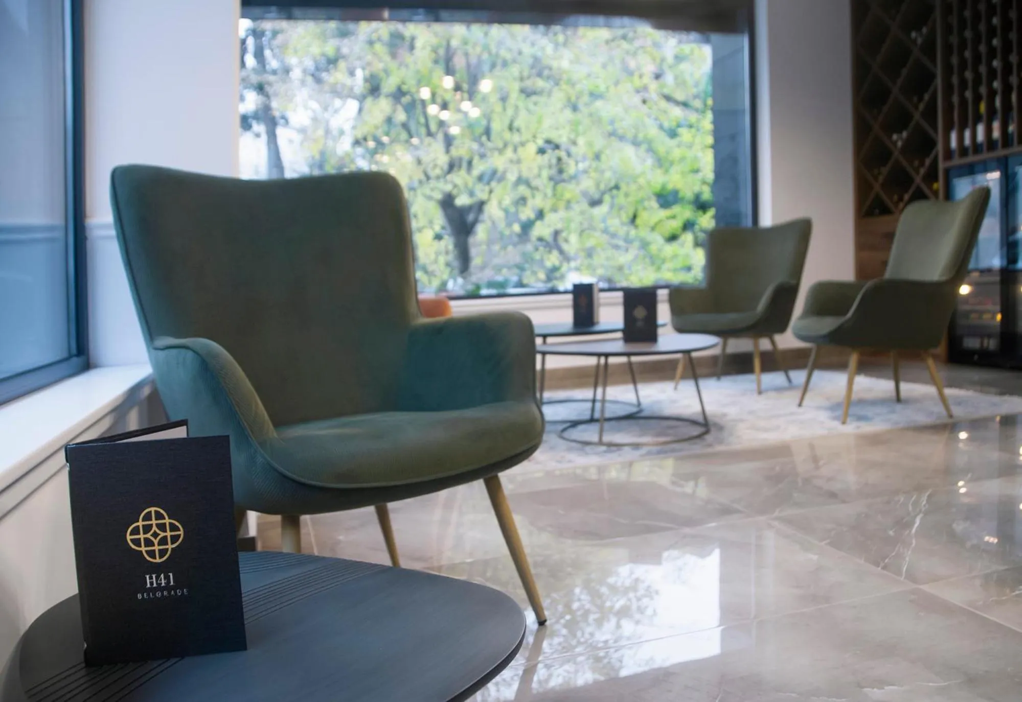 Seating area in H41 Luxury Suites