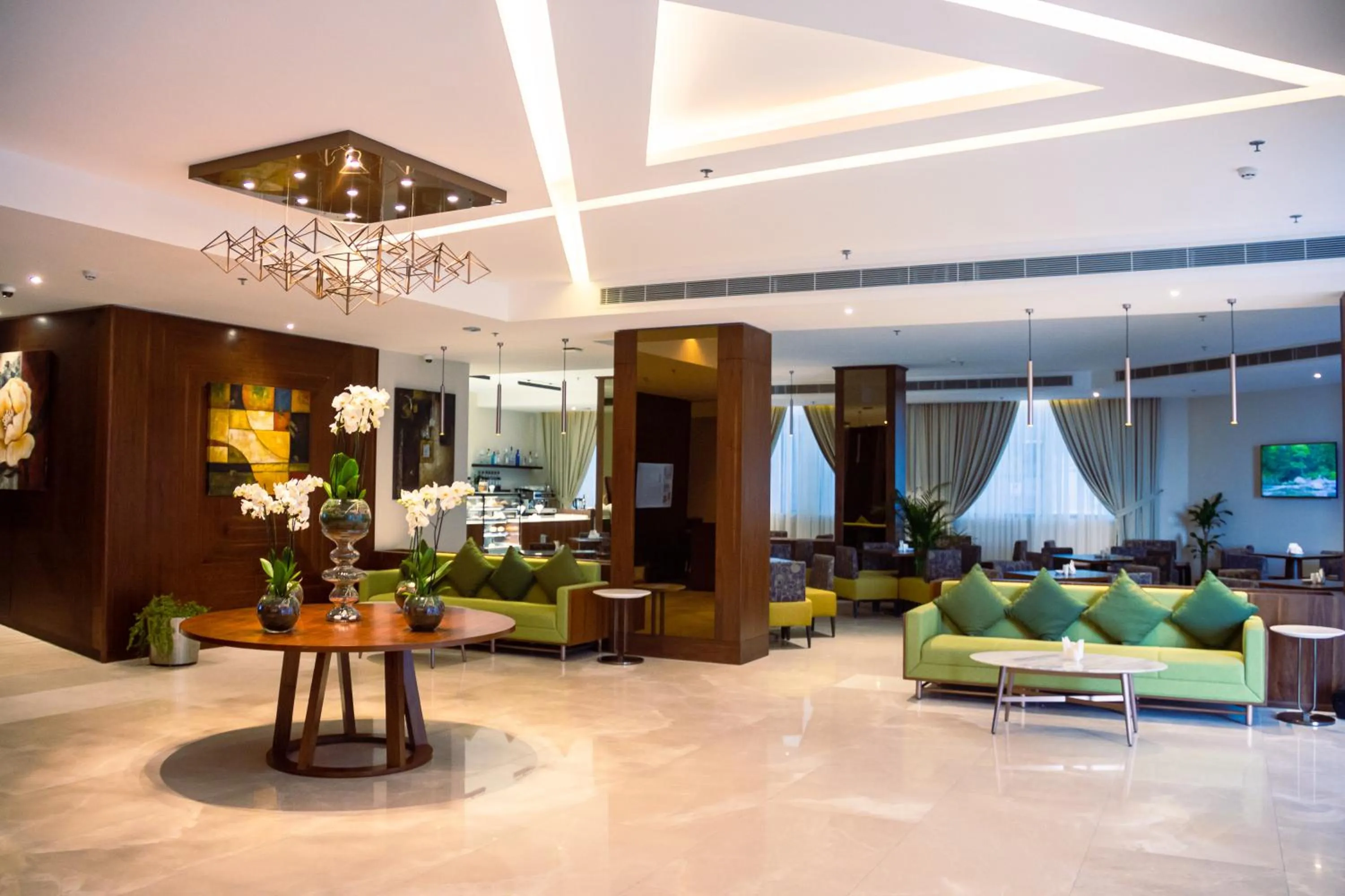 Lobby or reception in The Seven Hotel