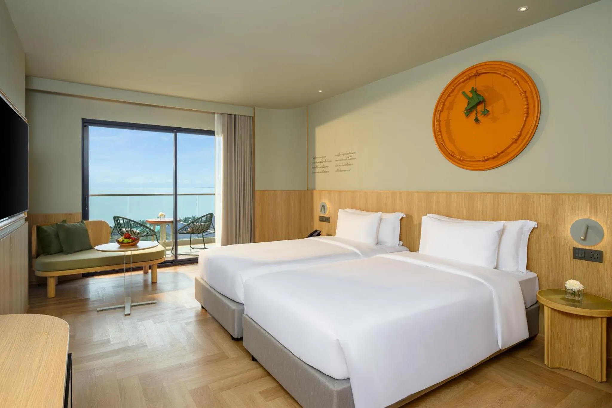 Bed in Mercure Rayong Lomtalay Villas & Resort