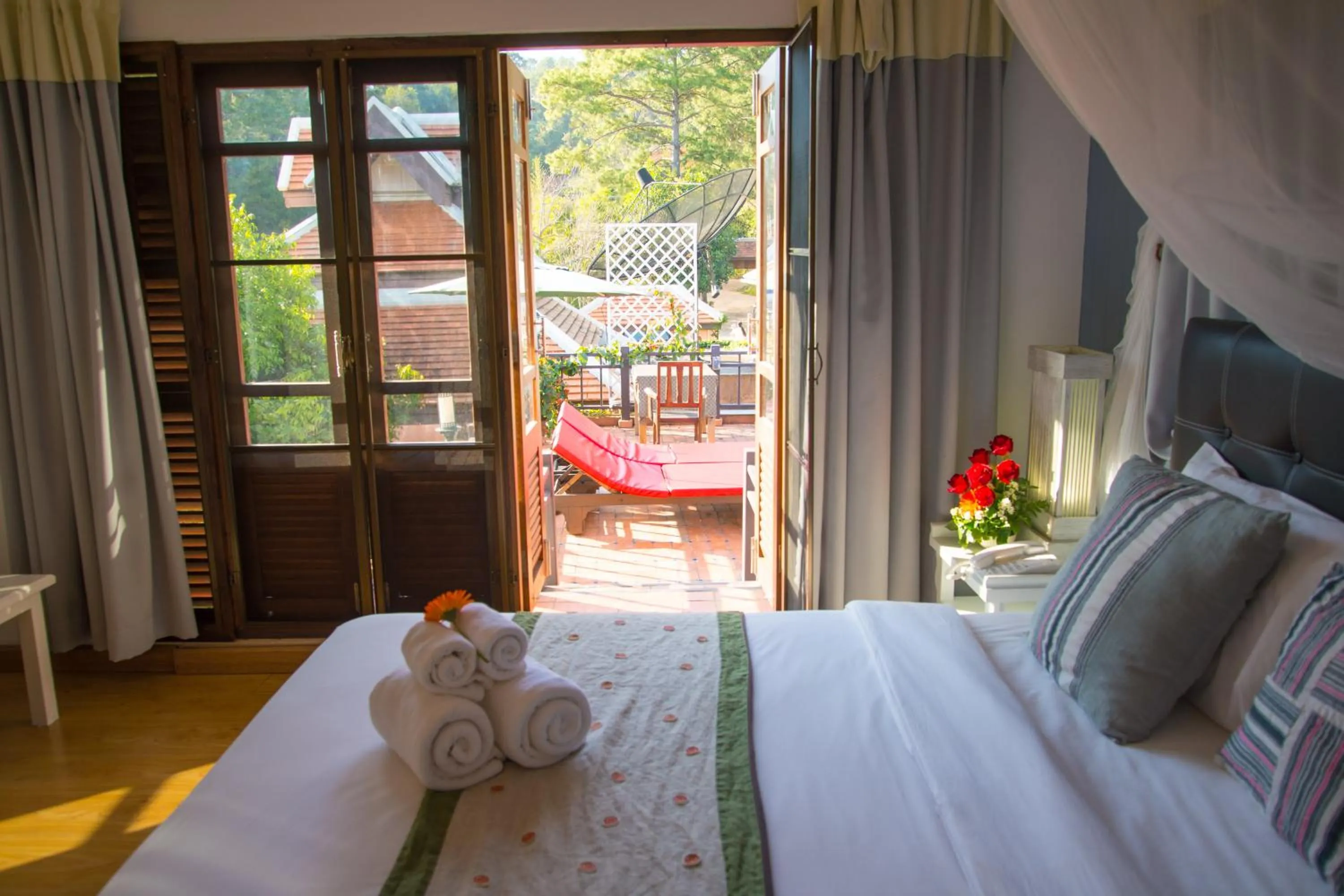 Bed in Phumorkdao Resort